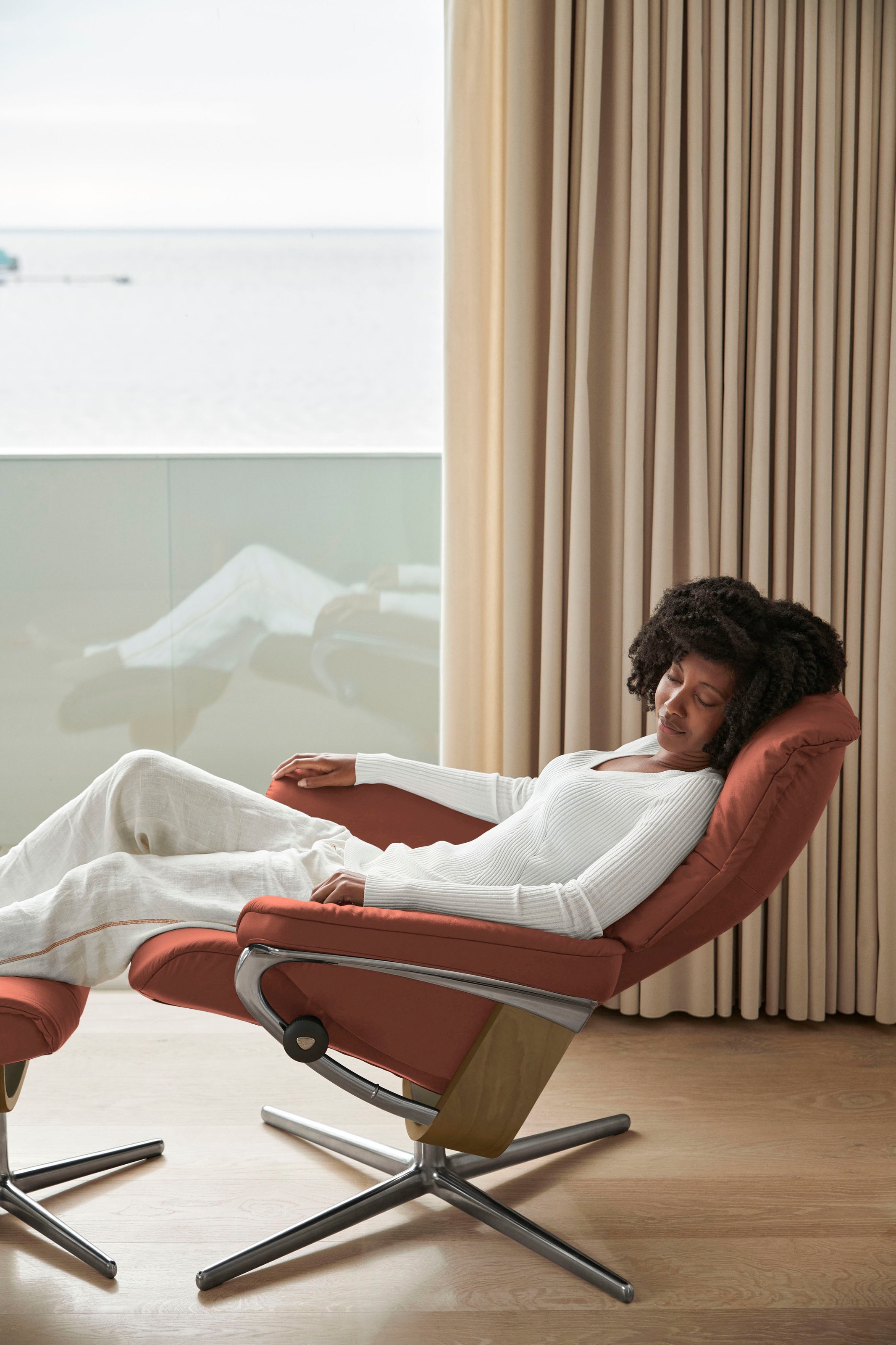 Stressless® Fußhocker »Mayfair«, mit Cross Base, Größe S, M & L, Holzakzent Eiche