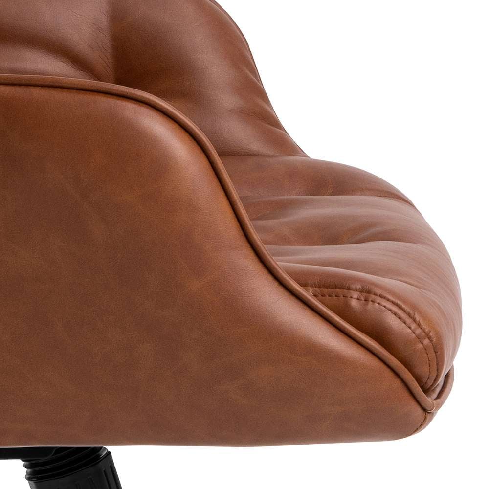 ACTONA GROUP Schreibtischstuhl »Erik«, Schreibtischstuhl, PU retro Cognac, 5 Stern Gestell matt schwarz