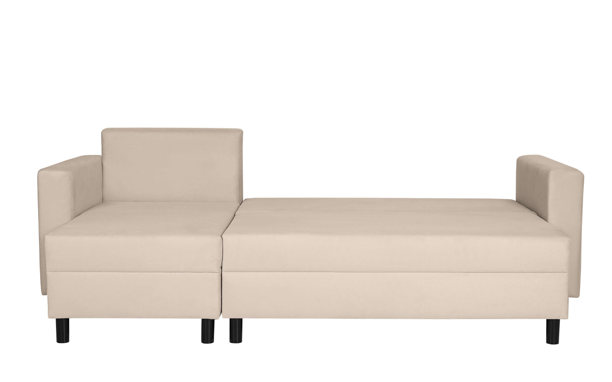 INOSIGN Ecksofa »GLENOE Schlafsofa mit Bettkasten, Recamiere beidseitig montierbar«, L-Form, Maße B/T/H: 230/135/84,5 cm, Velvet & Struktur weich
