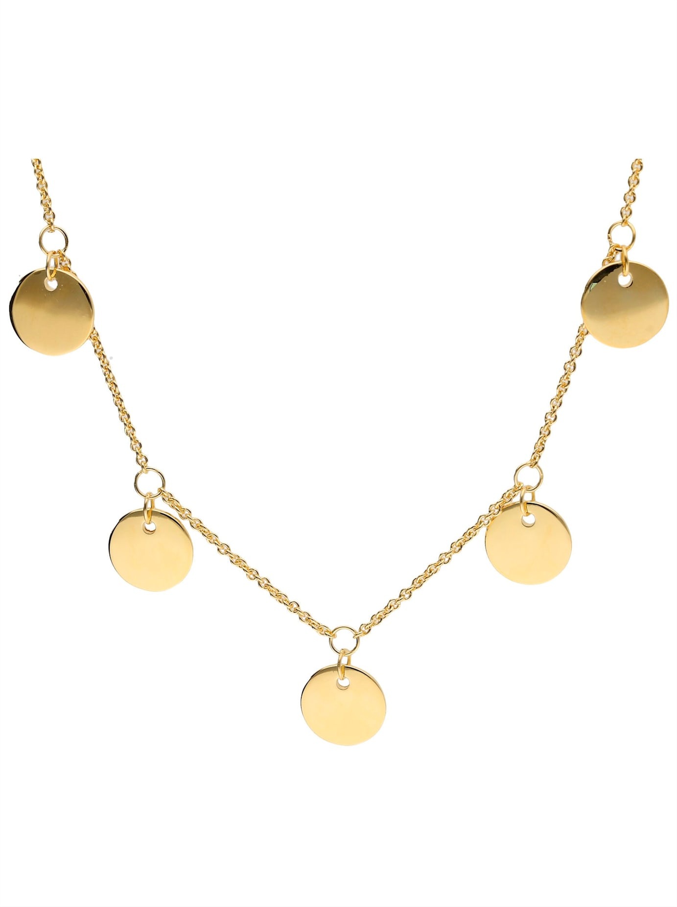 LADY Damen Gliederkette, 19, Gold Metall, L: 19, silber, Gold, Metall, Halsketten