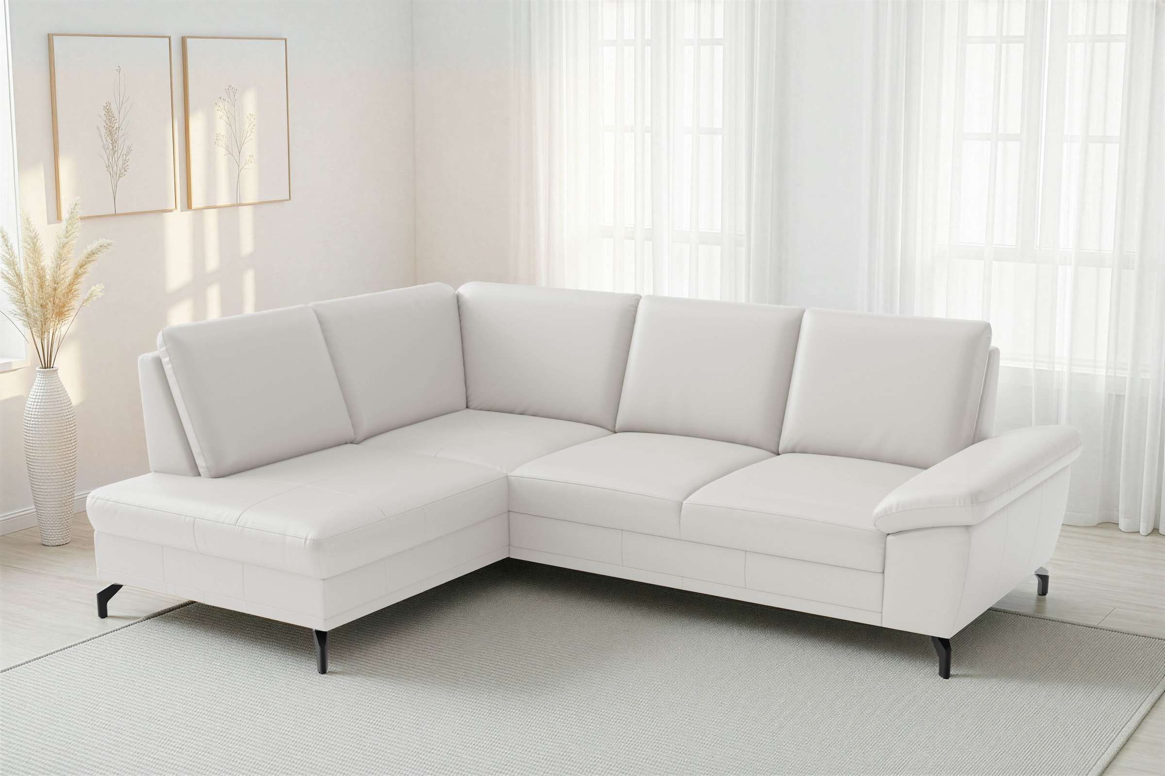sit&more Ecksofa "Chelsea L-Form, B: 249 cm, Armteil- & Sitztiefenverstellung, Leder" optional mit Schlaffunktion und Bettkasten