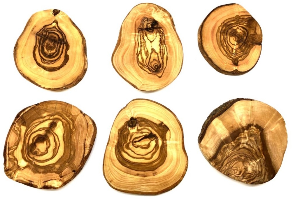 Olivenholz-erleben Getränkeuntersetzer "Untersetzer, rustikal, rund, aus Ol günstig online kaufen