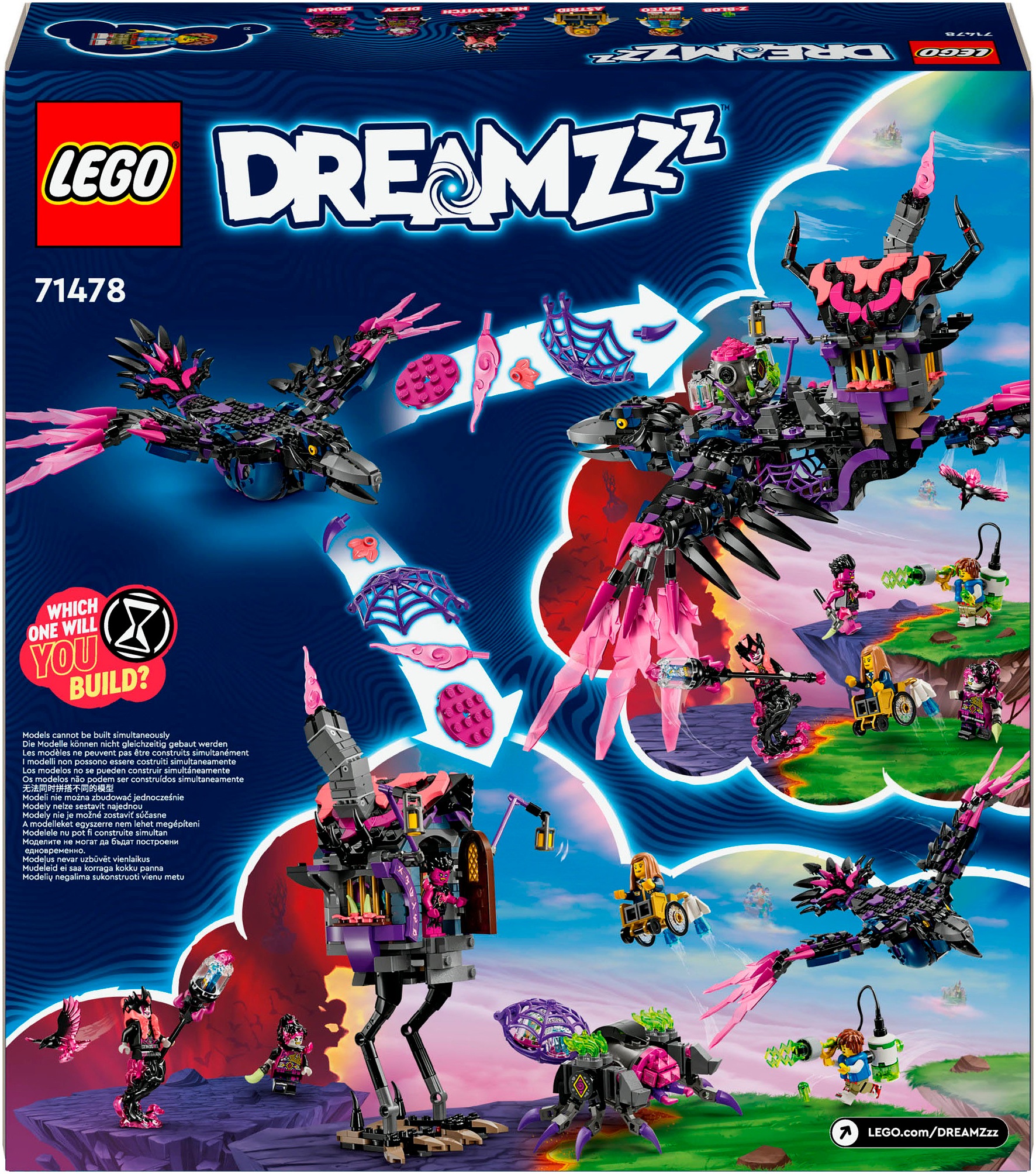 LEGO® Konstruktionsspielsteine »Der Mitternachtsrabe der Nimmerhexe (71478), LEGO DREAMZzz«, (1203 St.), Made in Europe