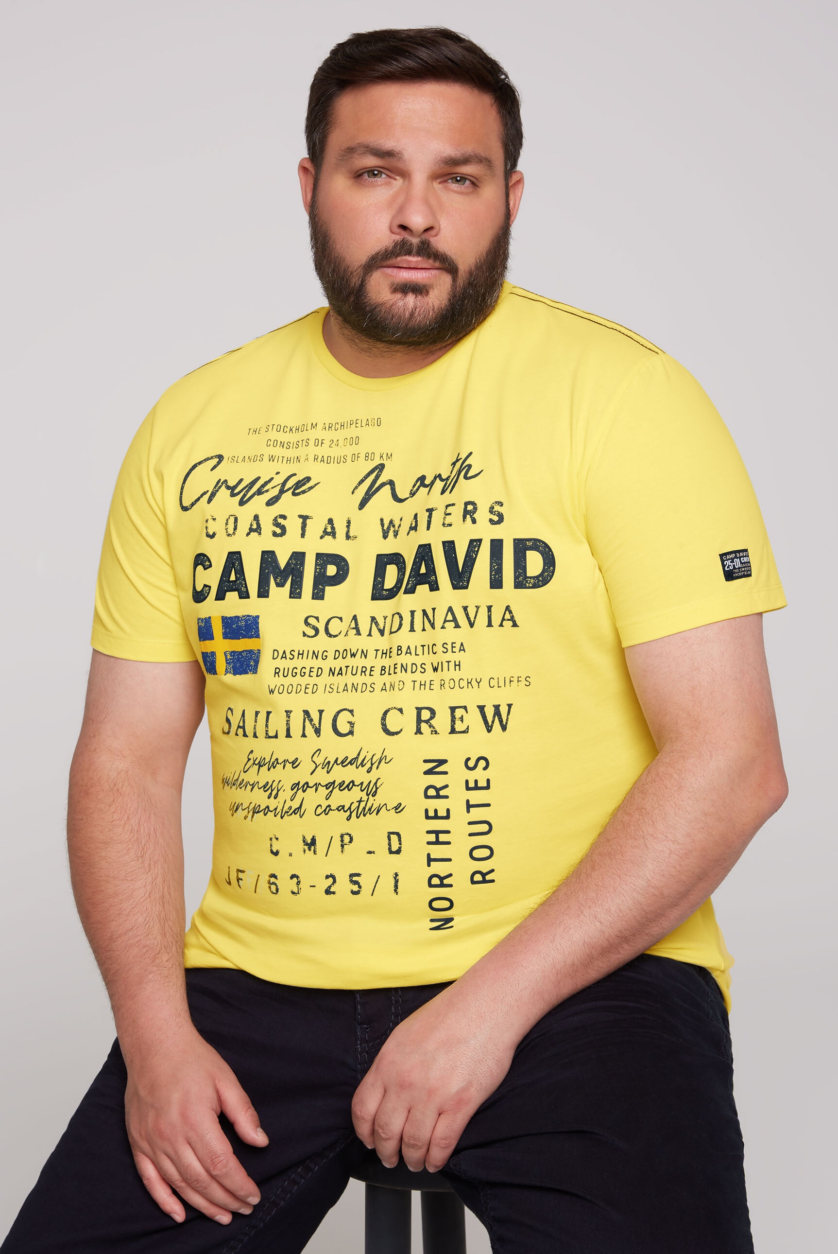 CAMP DAVID Rundhalsshirt, mit Baumwolle