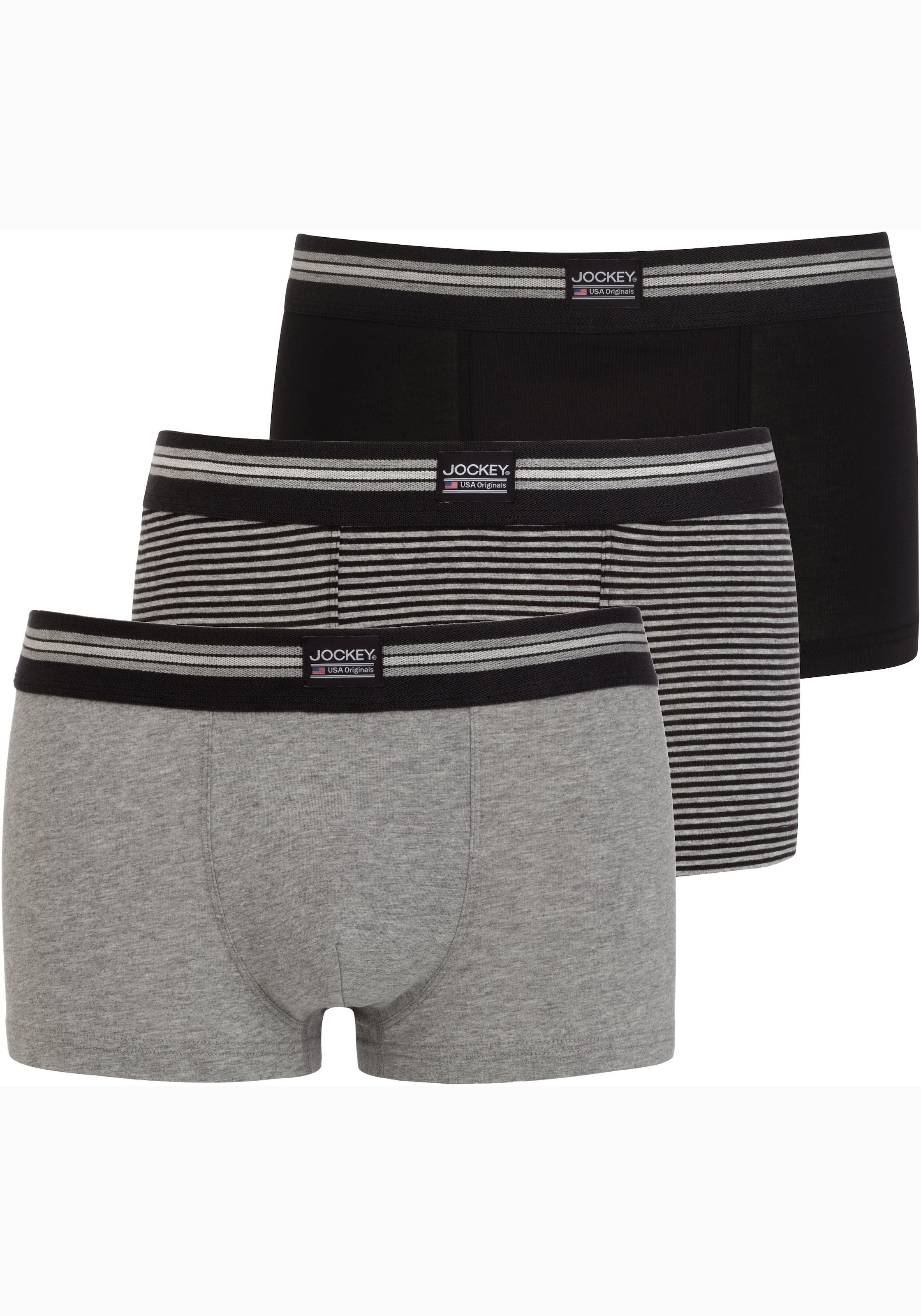 Jockey Trunk "Cotton Stretch", (3er Pack), mittlere Bundhöhe