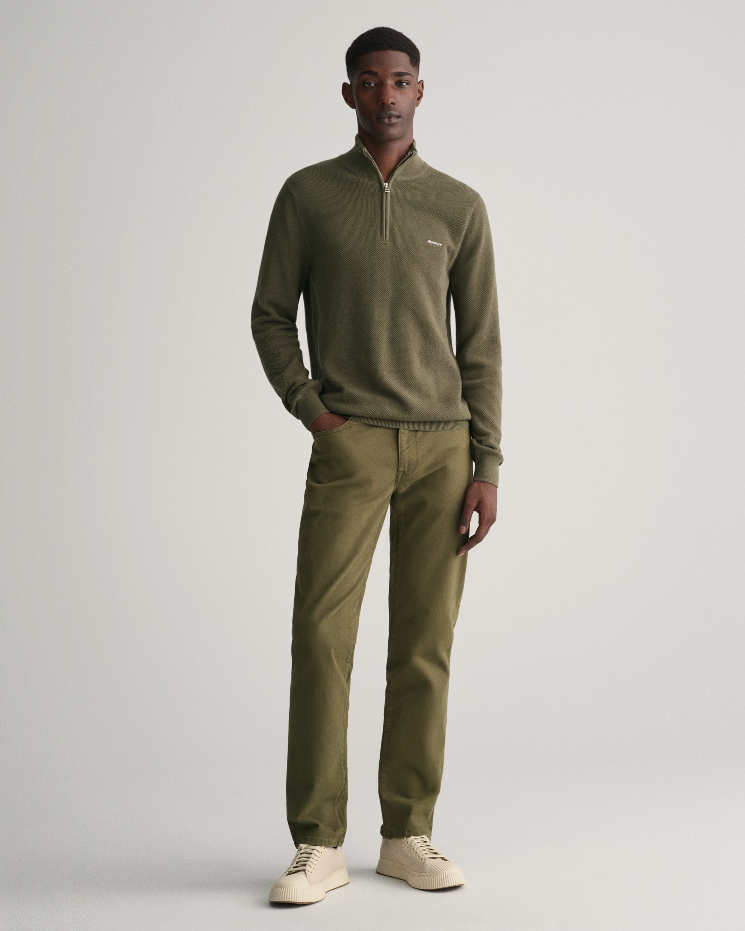 Gant Troyer »COTTON PIQUE HALF ZIP«, mit Piqué-Struktur