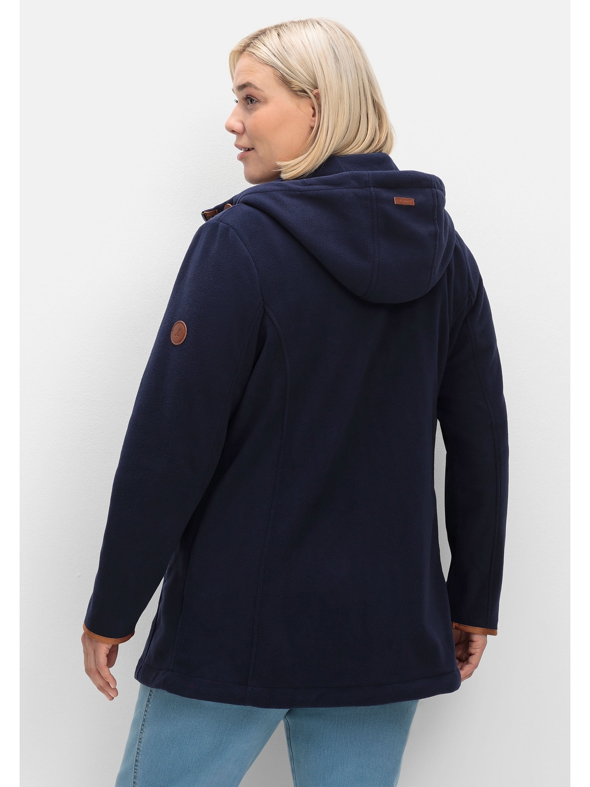 Sheego Fleecejacke »Große Größen«, mit Kapuze, mit Kontrastdetails und Kapuze