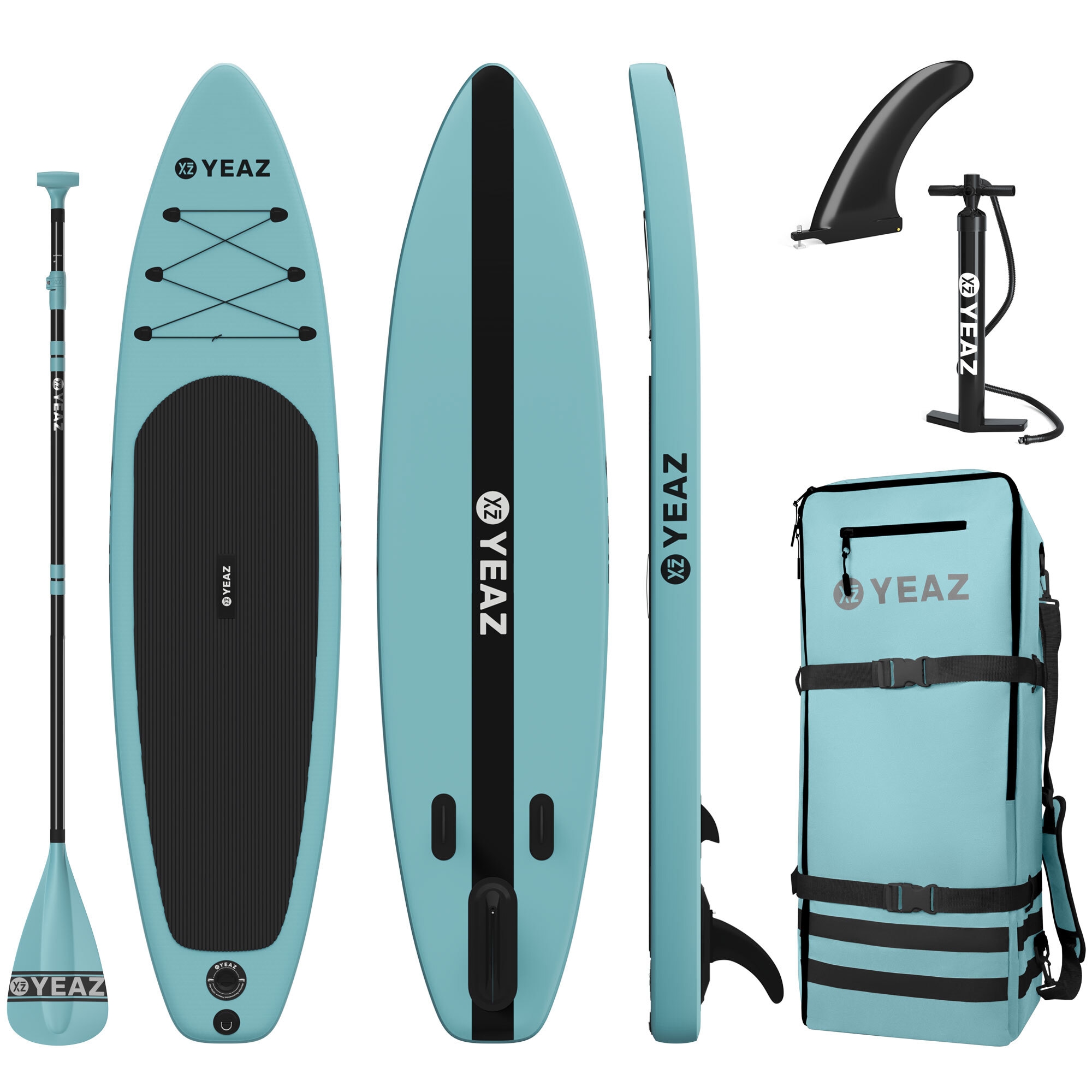 "Inflatable SUP-Board YEAZ ""SUP Board und Kit BAIA - EXOTRACE - SET"", blau, Wassersportboards"