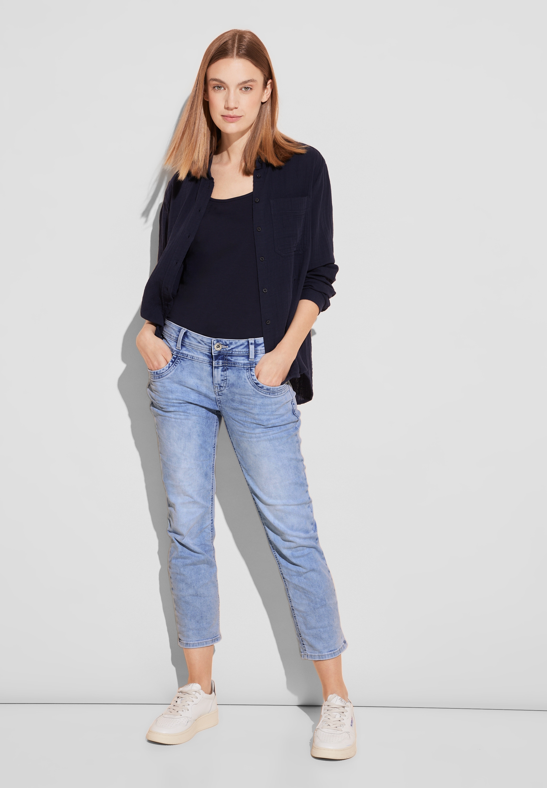 STREET ONE Comfort-fit-Jeans, mit hellgrauer Waschung
