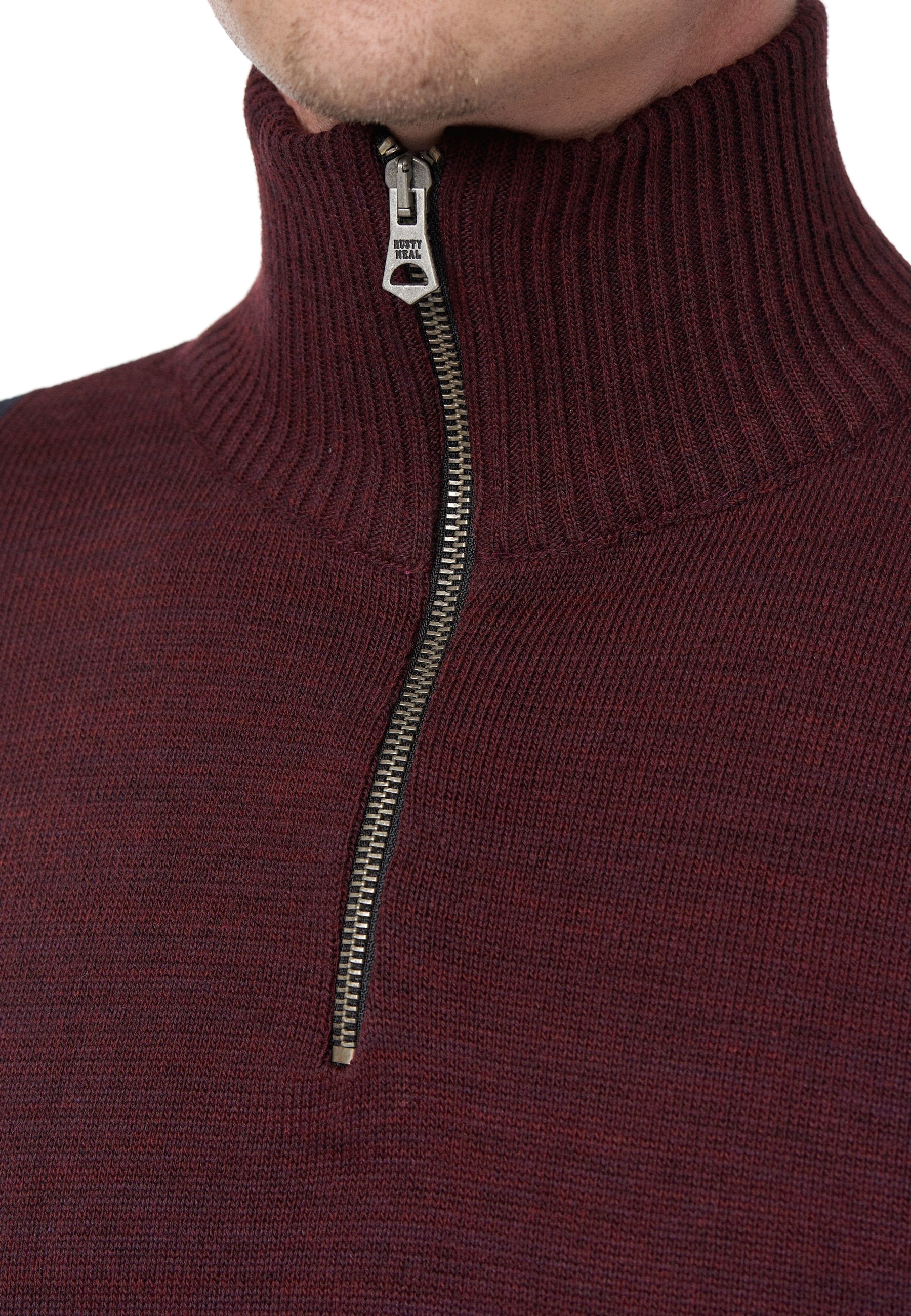 Rusty Neal Strickpullover, mit bequemen Half-Zip