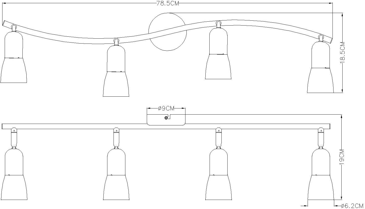GLOBO LIGHTING Deckenstrahler »CATHY« E14 1 Stk. Deckenstrahler/Glas weiß/Flur/Wohnzimmer