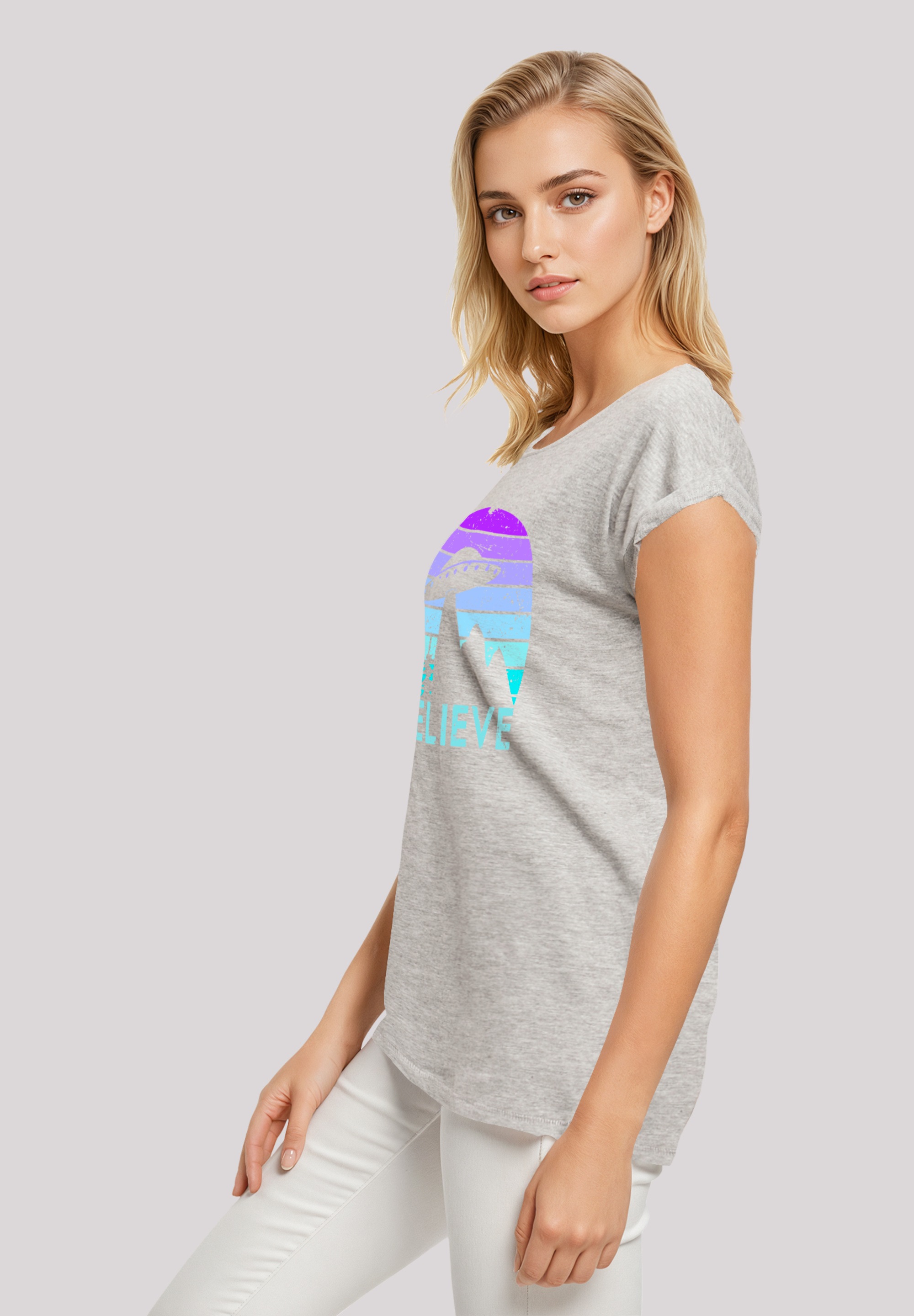 F4NT4STIC T-Shirt »I BELIEVE UFO Alien Raumschiff Retro«, Premium Qualität