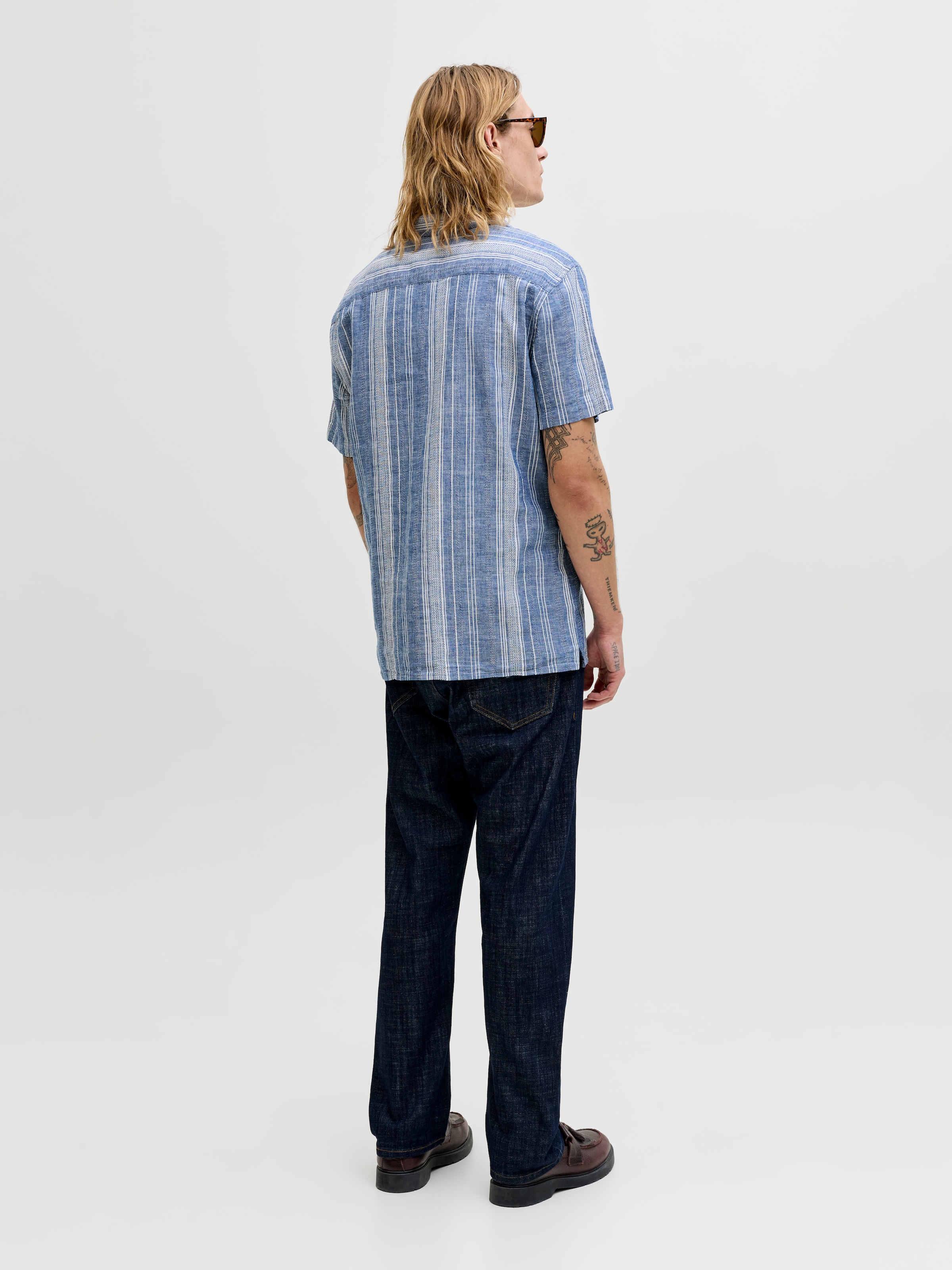 Jack & Jones Kurzarmhemd »JPRBLUSUMMER LIN. BLEN DOBBY SS SHIRT SN«