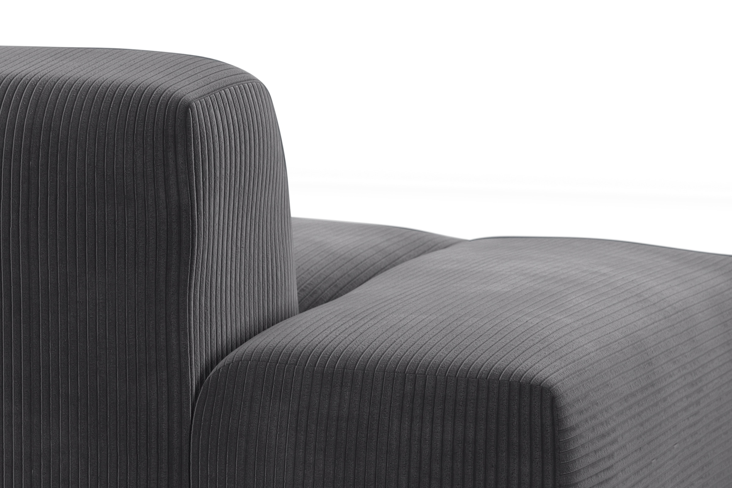 TRENDMANUFAKTUR Ecksofa Braga, aus 2 Teilen, moderner Cord-Stoff