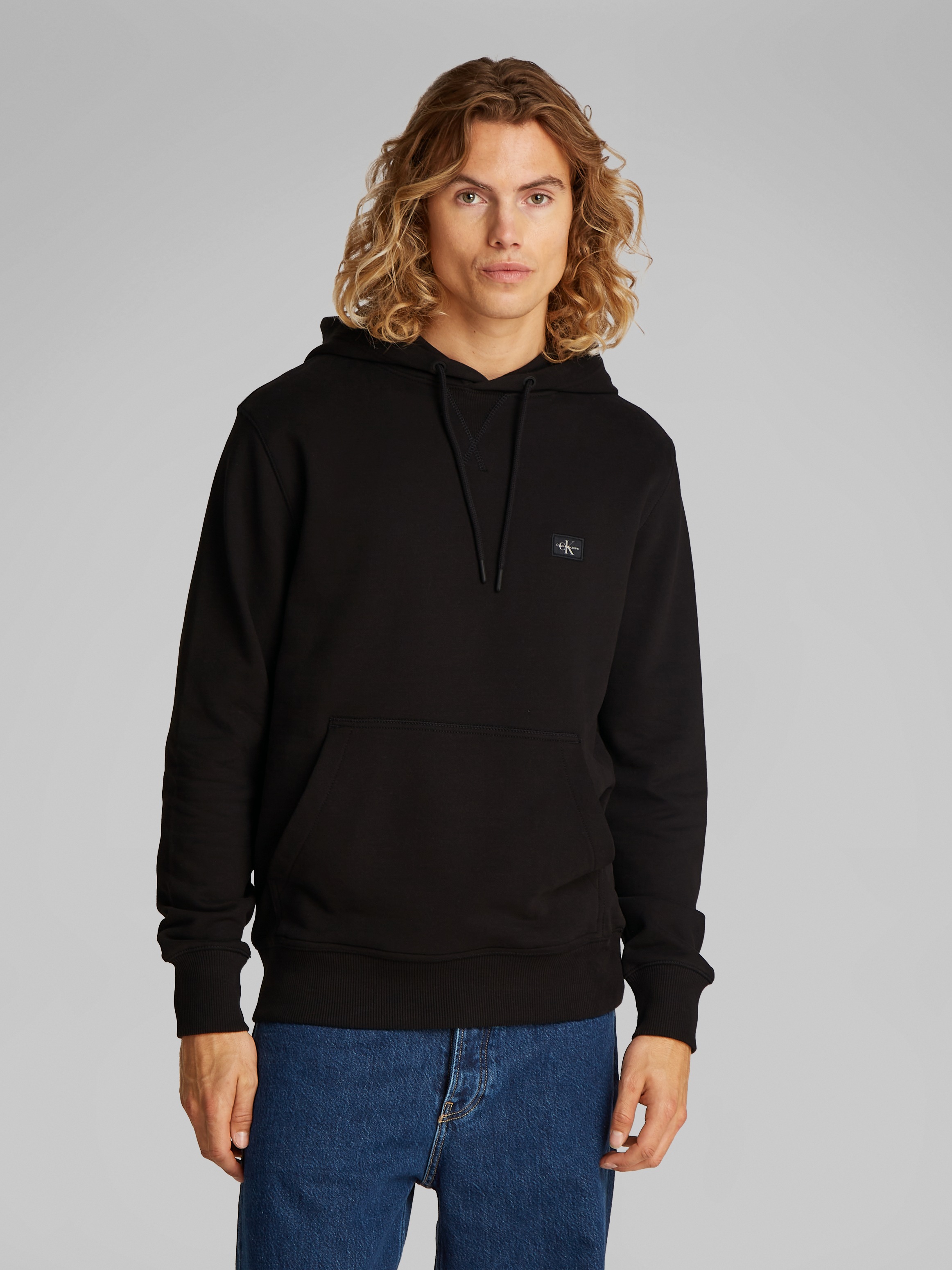 Calvin Klein Jeans Sweatshirt "WOVEN LABEL HOODIE", Kängurutasche, Logostic günstig online kaufen