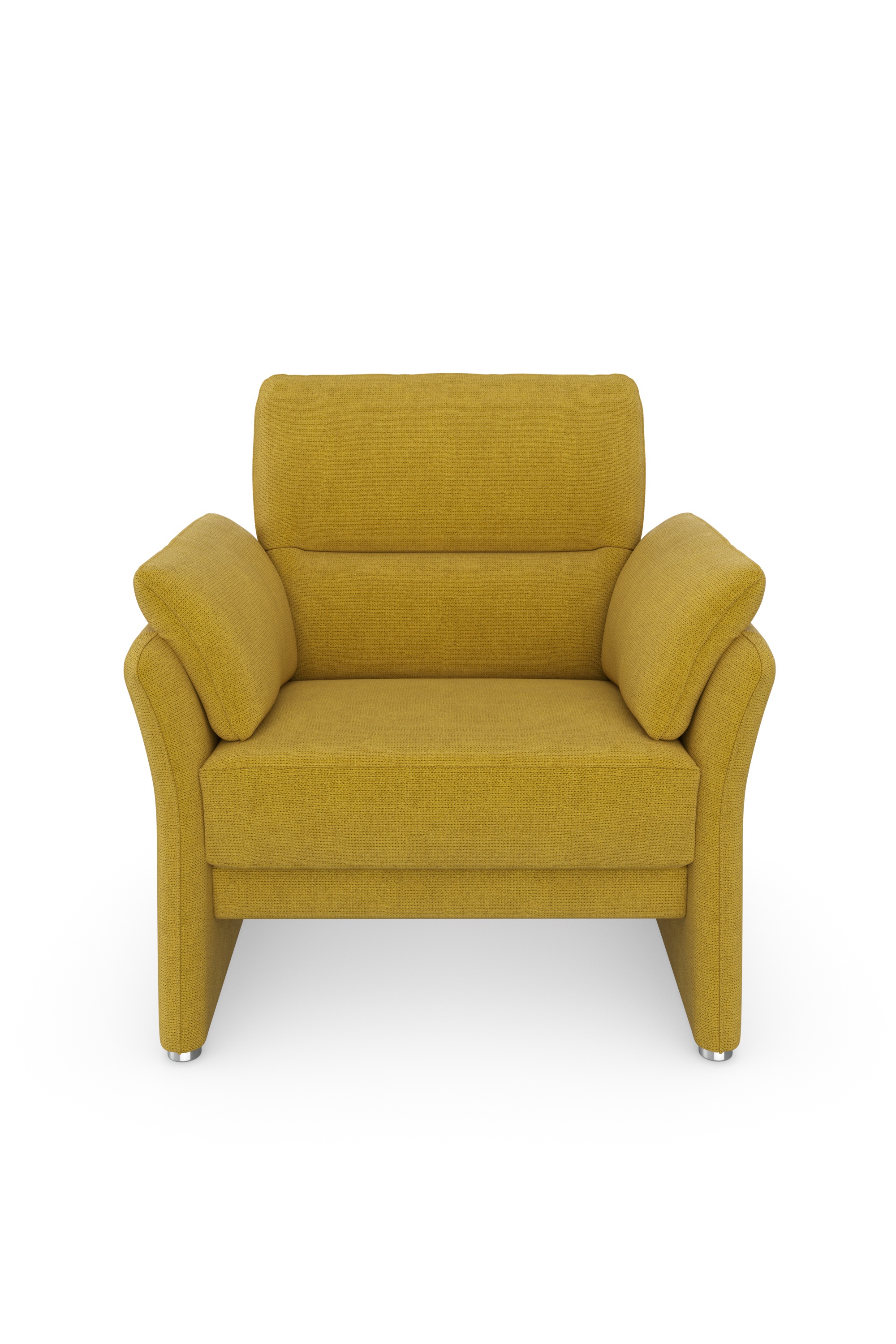 DOMO collection Sessel »Pina elegant und zeitloser Clubsessel, bequemer Cocktailsessel«, Hoher Sitzkomfort, Microfaser hochflorig, senf