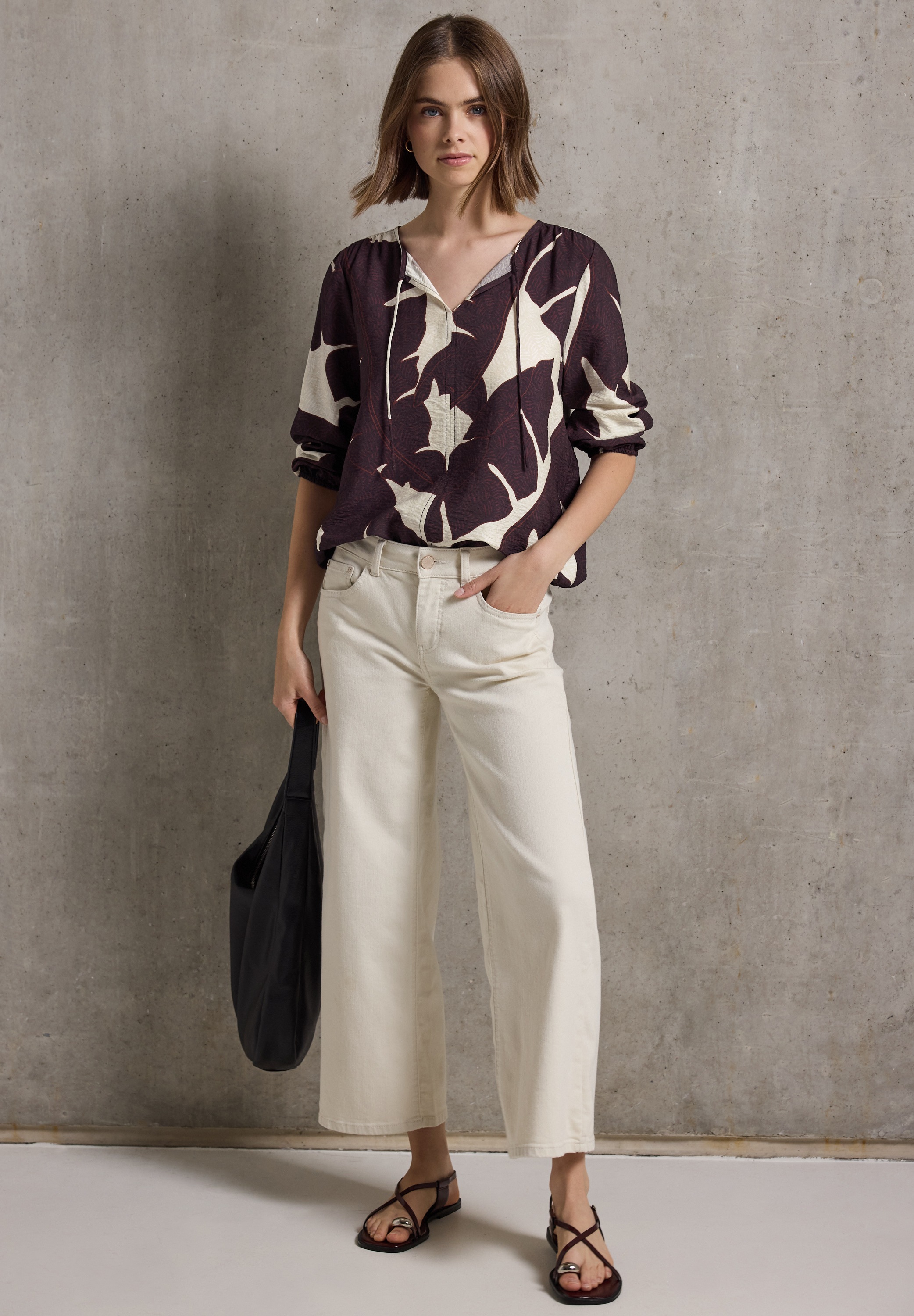 STREET ONE STUDIO Shirtbluse mit Tunnelzug am Saum günstig online kaufen