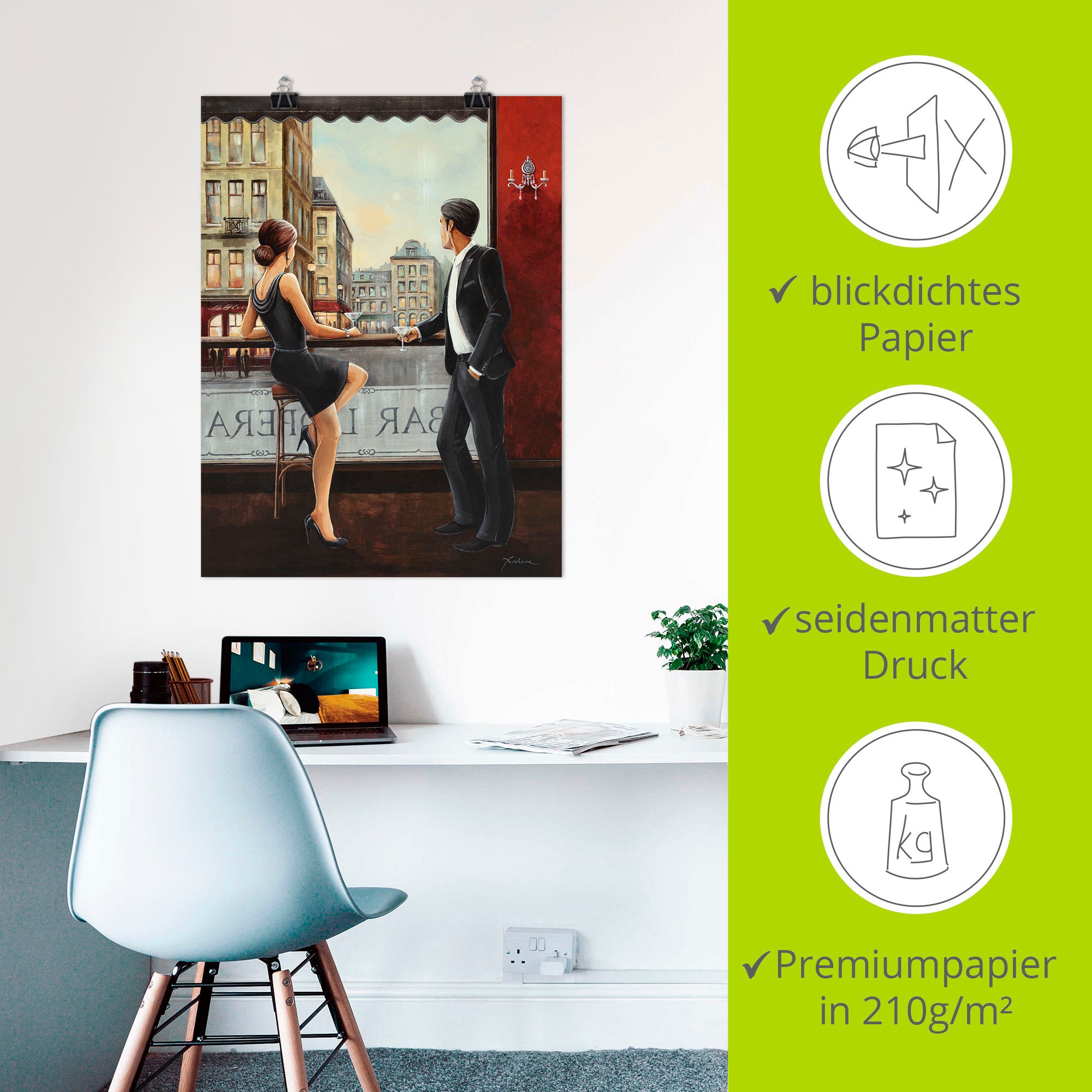 Artland Wandbild »Bar« Bar & Lounges 1 Stk. tlg. als Alubild, Outdoorbild, Leinwandbild, Poster, Wandaufkleber