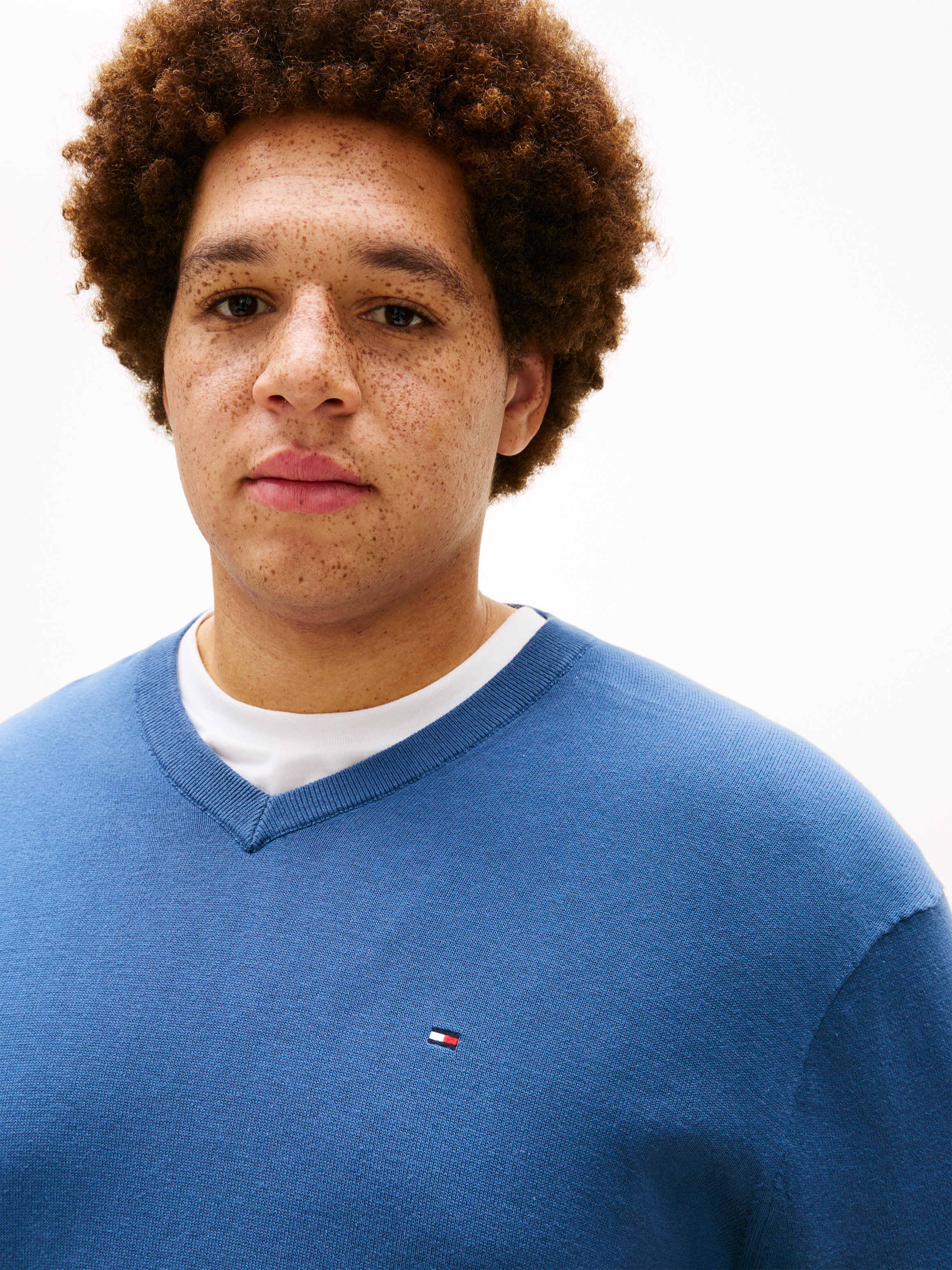 Tommy Hilfiger Big & Tall V-Ausschnitt-Pullover "BT-ESSENTIAL COTTON" Rippb günstig online kaufen