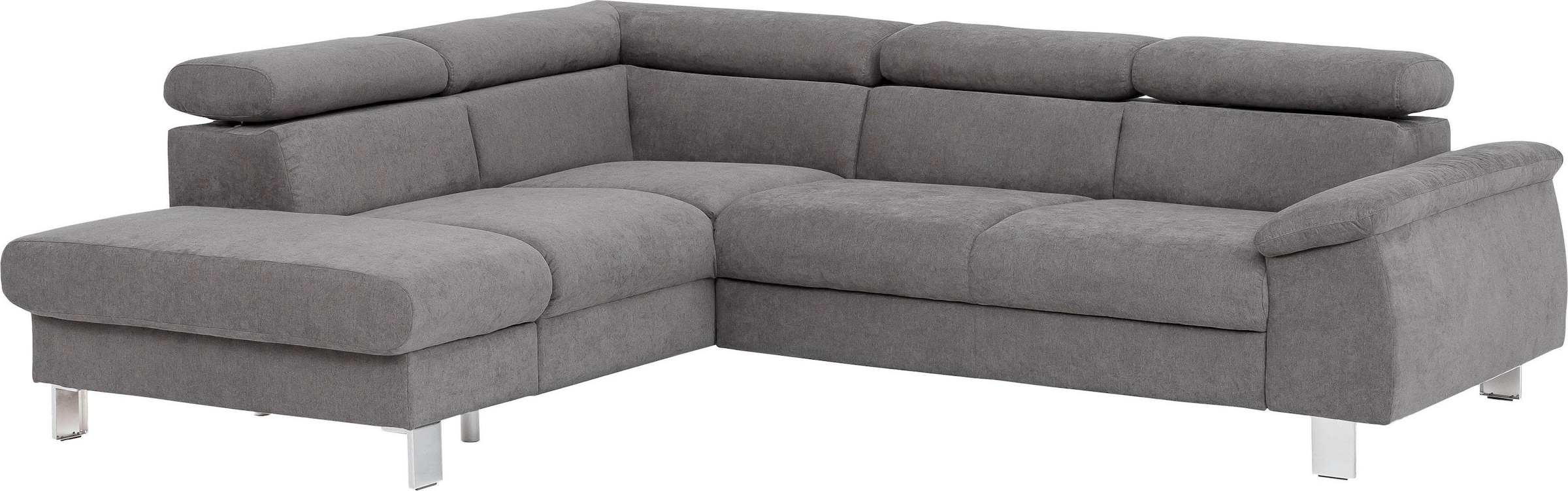 COTTA Ecksofa »Komaris L-Form mit Kopfteilverstellung«, wahlweise mit Bettfunktion, Bettkasten & Beleuchtung