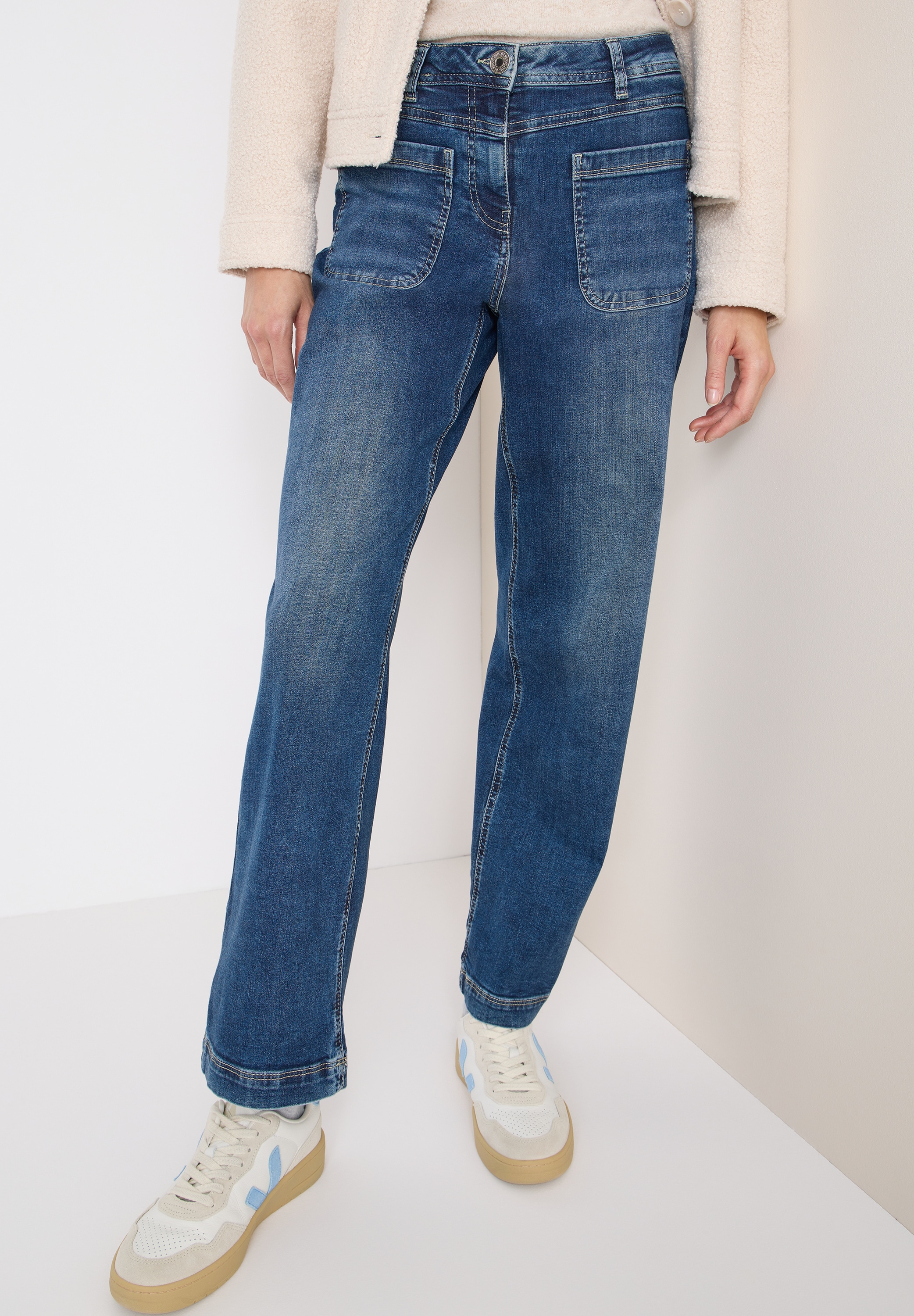 Cecil Loose-fit-Jeans "Style NEELE" Wide Leg Patch Pocket Jeans günstig online kaufen
