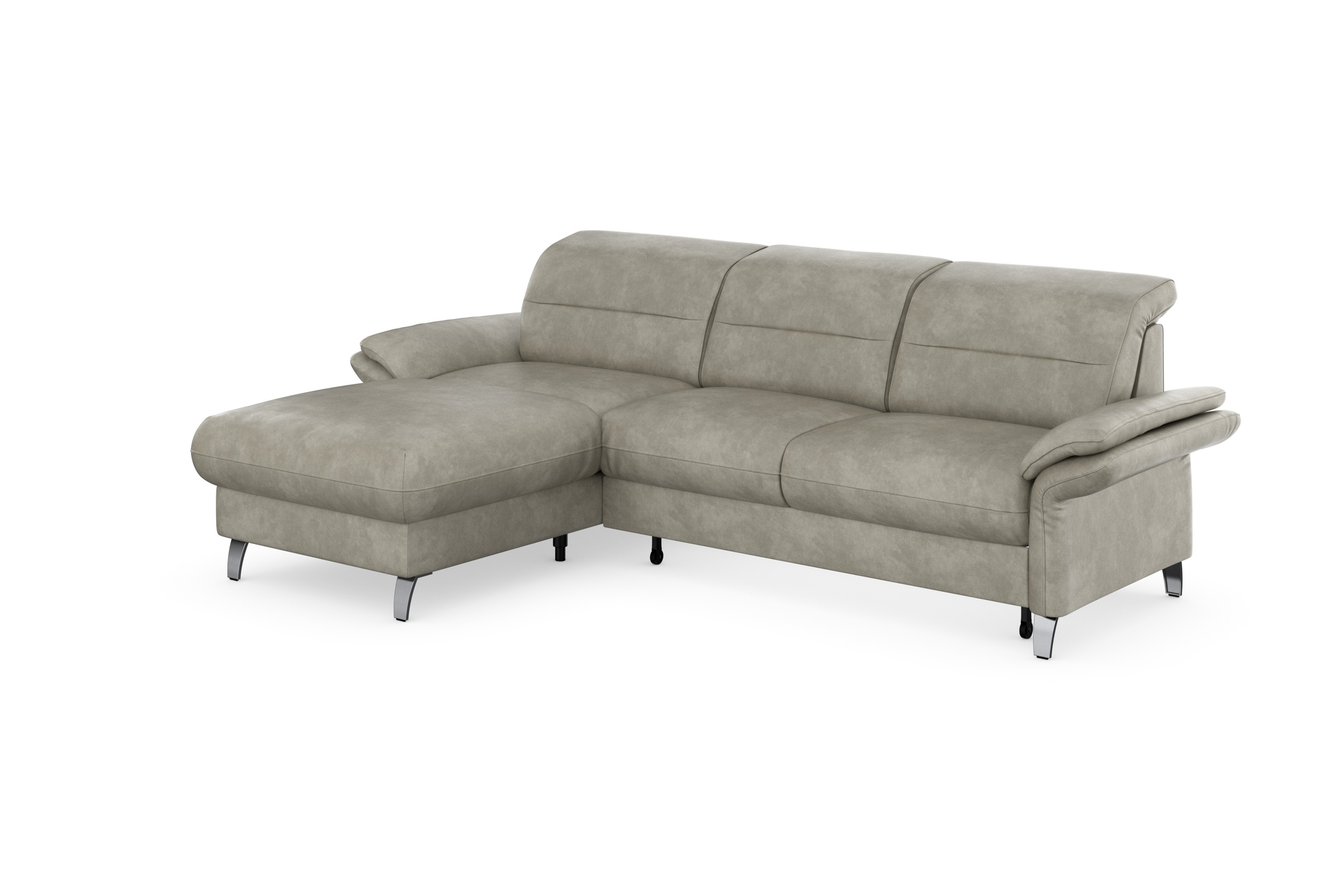sit&more Ecksofa »Grenoble L-Form mit Federkern«, wahlweise mit Bettfunktion, Bettkasten, Arm- und Kopfteilverstellung