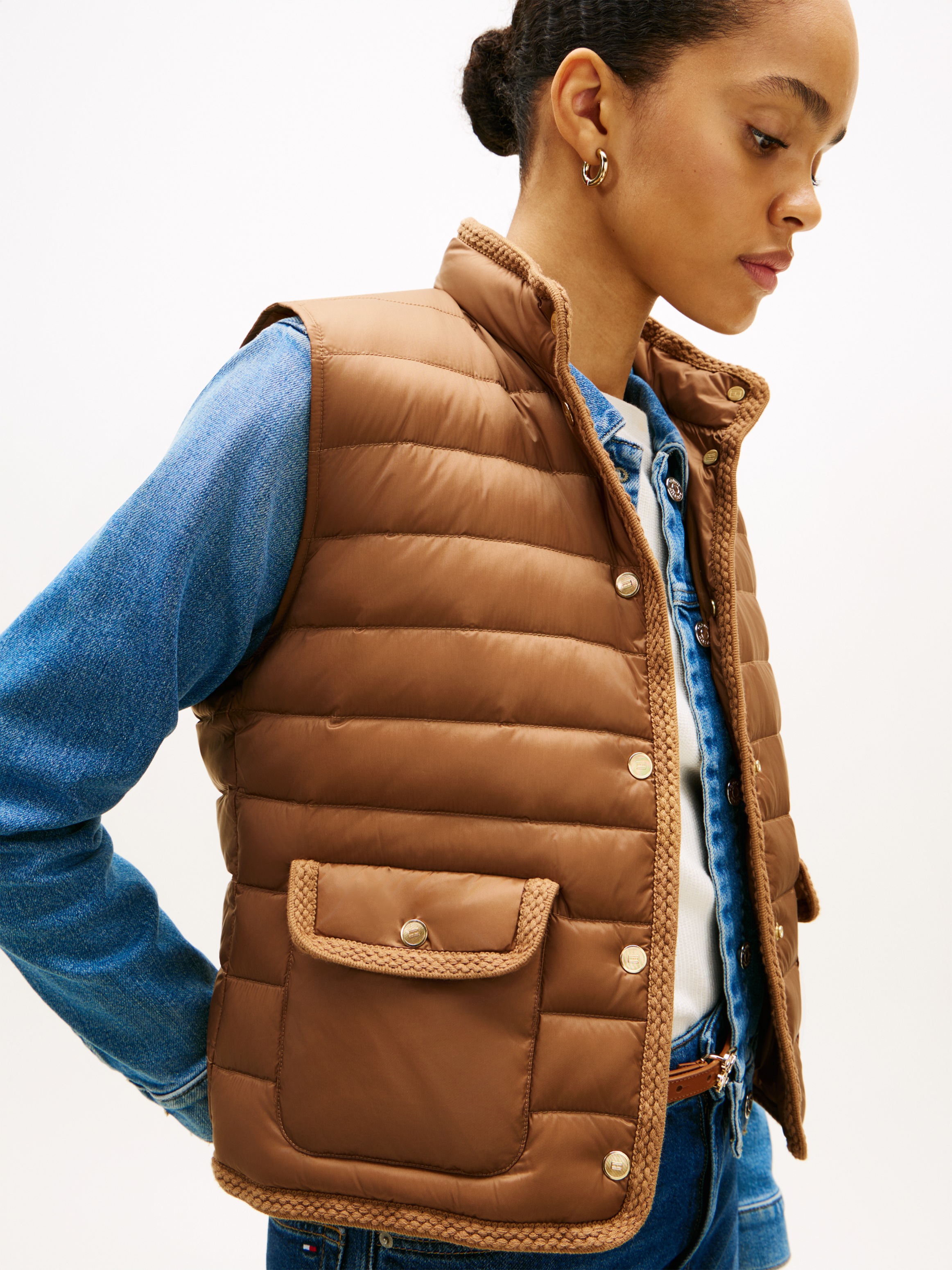 Tommy Hilfiger Steppweste "FEMININE LW DOWN VEST" mit aufgesetzten Taschen günstig online kaufen