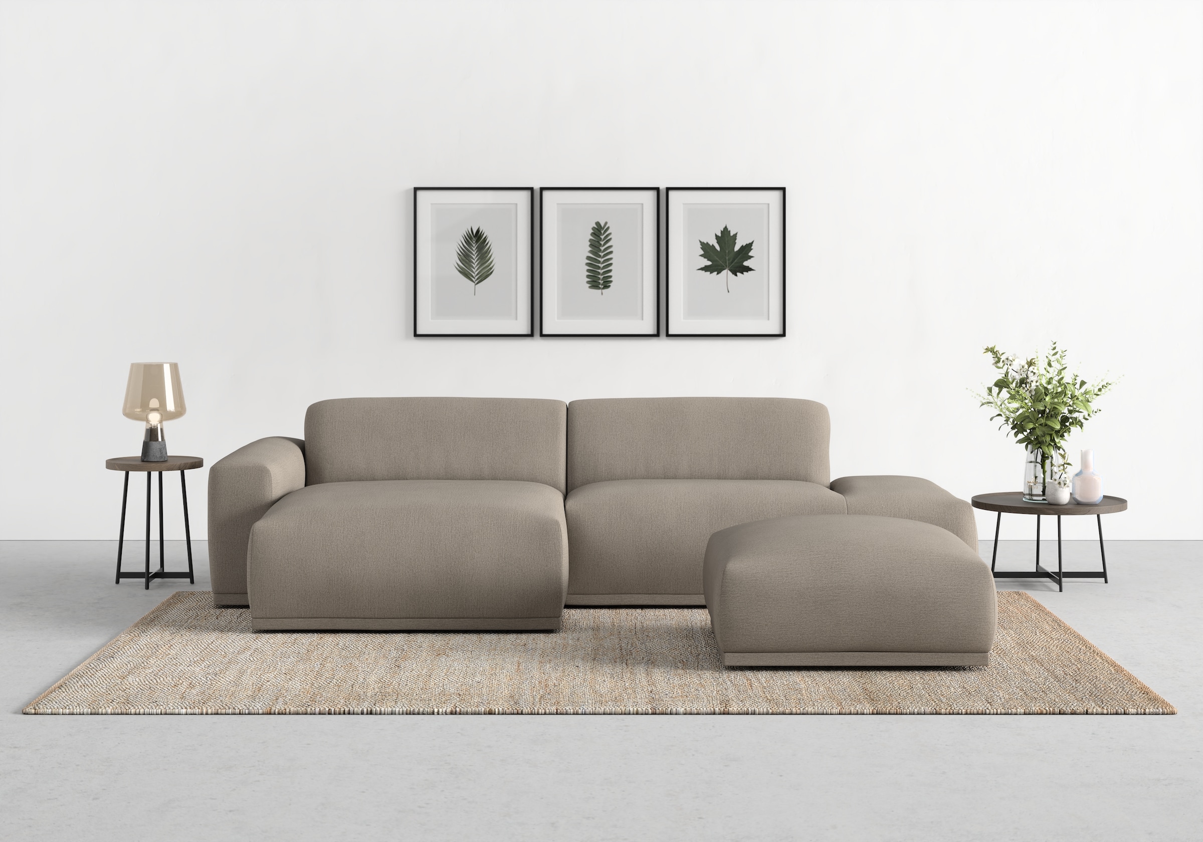 TRENDMANUFAKTUR Ecksofa Braga, aus 2 Teilen, moderner Cord-Stoff