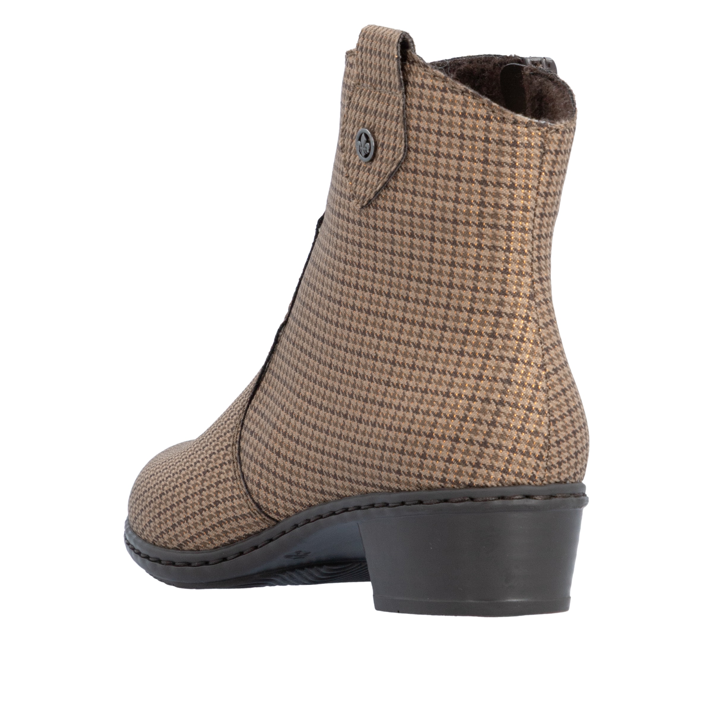 Rieker Stiefelette  in karierter Optik, mit seitlichem Reißverschluss