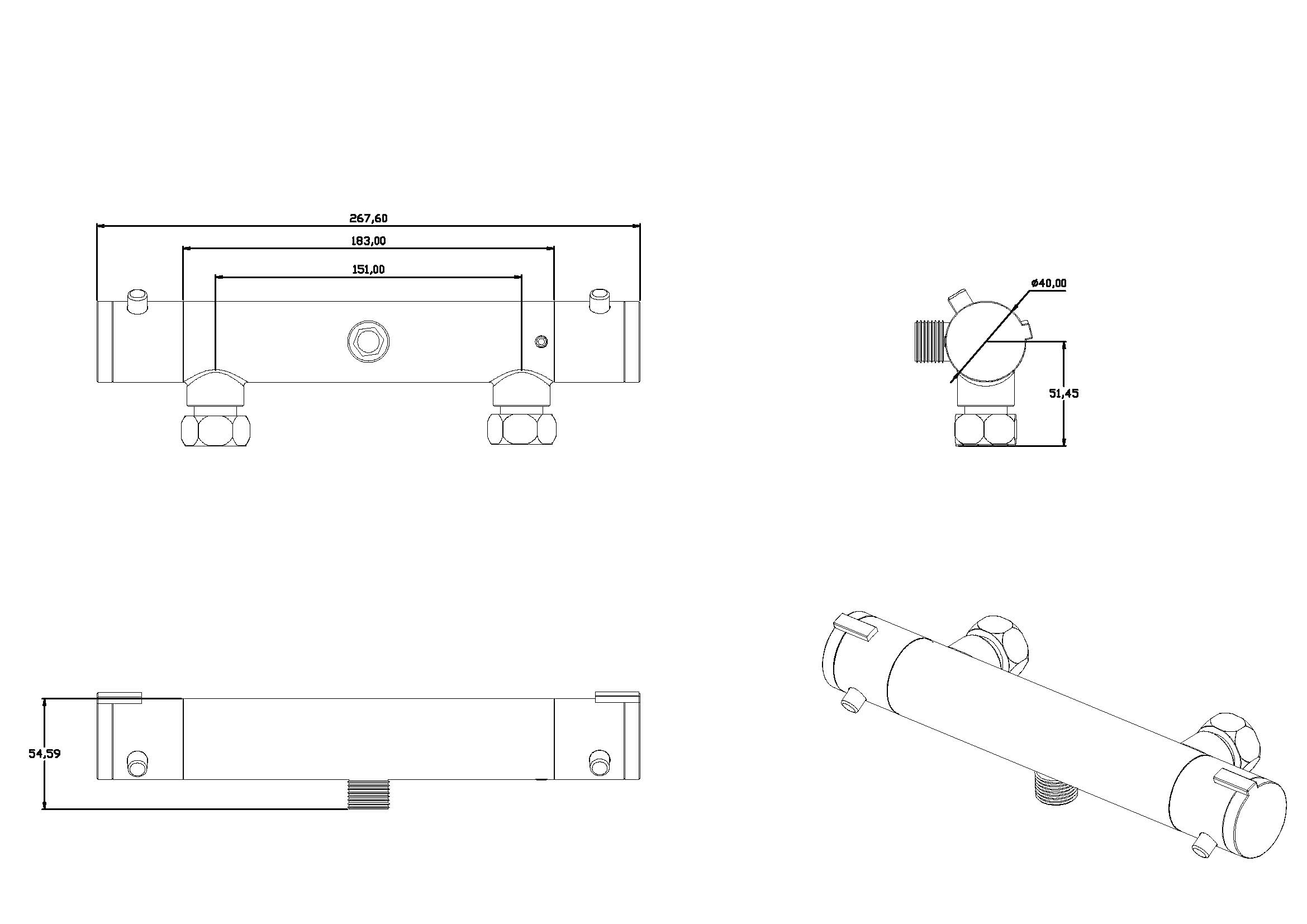 Eyckhaus bath & relaxing Duscharmatur »Design«, mit Thermostat, Mischbatterie Dusche, Duschthermostat in Chrom