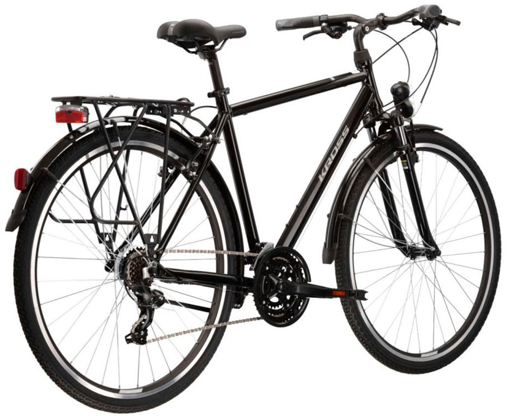 Kross Trekkingrad »KROSS Trekkingrad Trans 1.0 28" schwarz« 21 Gang Shimano TOURNEY TY300 Schaltwerk Kettenschaltung