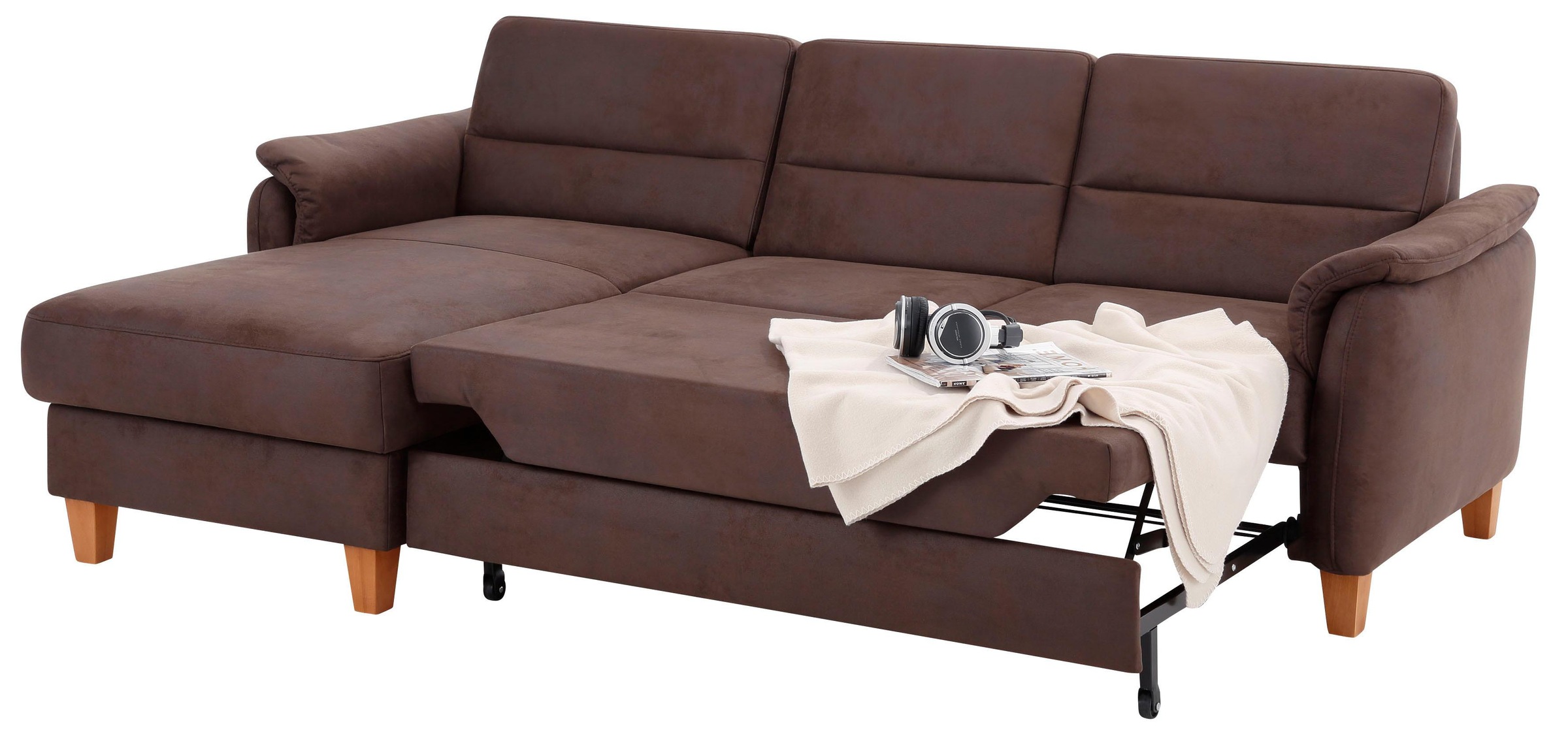 Home affaire Ecksofa »Palmera L-Form«, Federkern, wahlweise mit Bettfunktion und mit/ohne Bettkasten