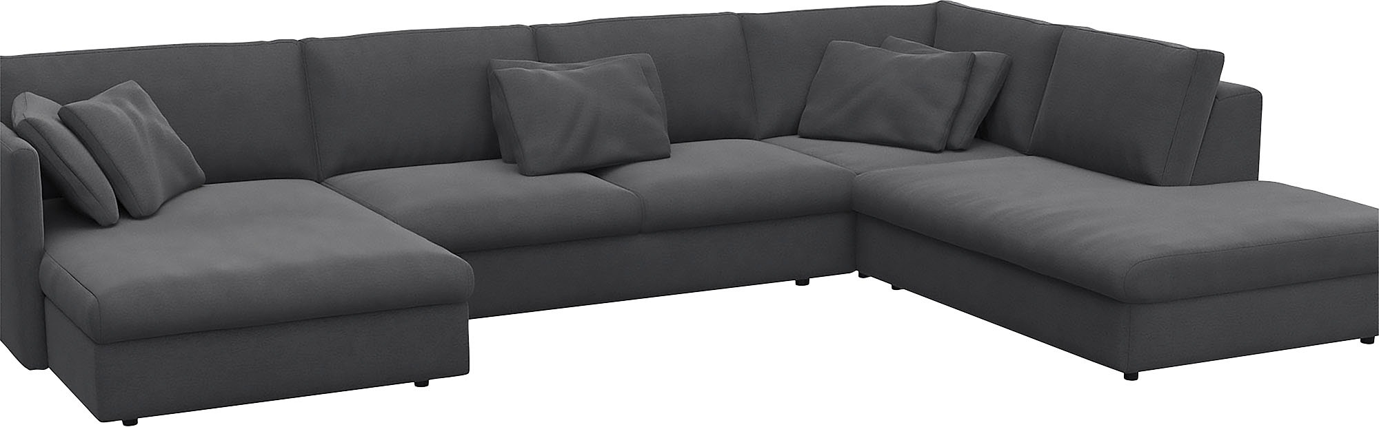 FLEXLUX Wohnlandschaft »Lovane, u-Form, bequem und komfortabel«, Weich & anschmiegsam, große Sitztiefe auf Kaltschaum, Dekokissen inkl.