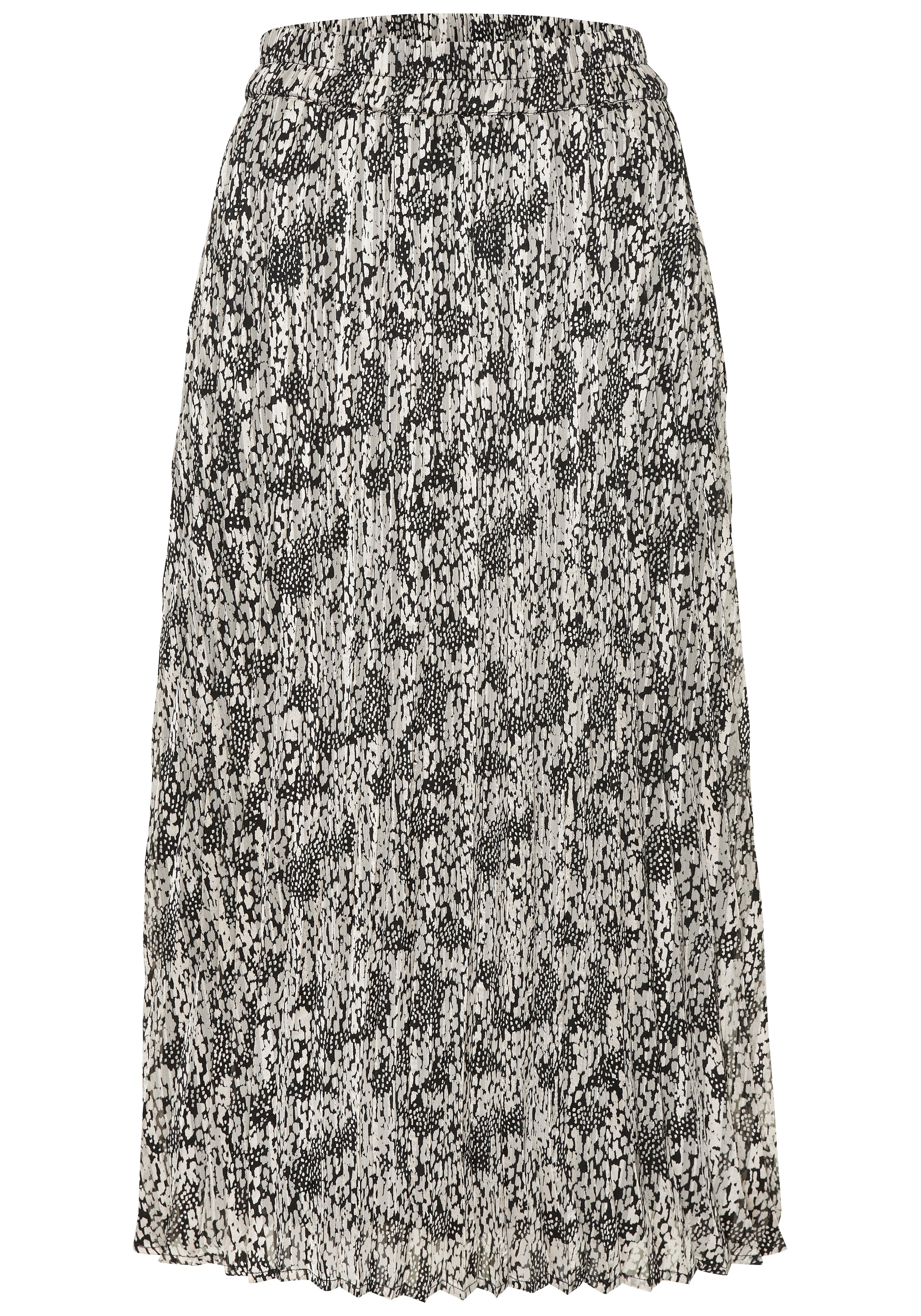 LASCANA Plisseerock, aus leichter Chiffonware, Midirock mit Alloverprint, sommerlich