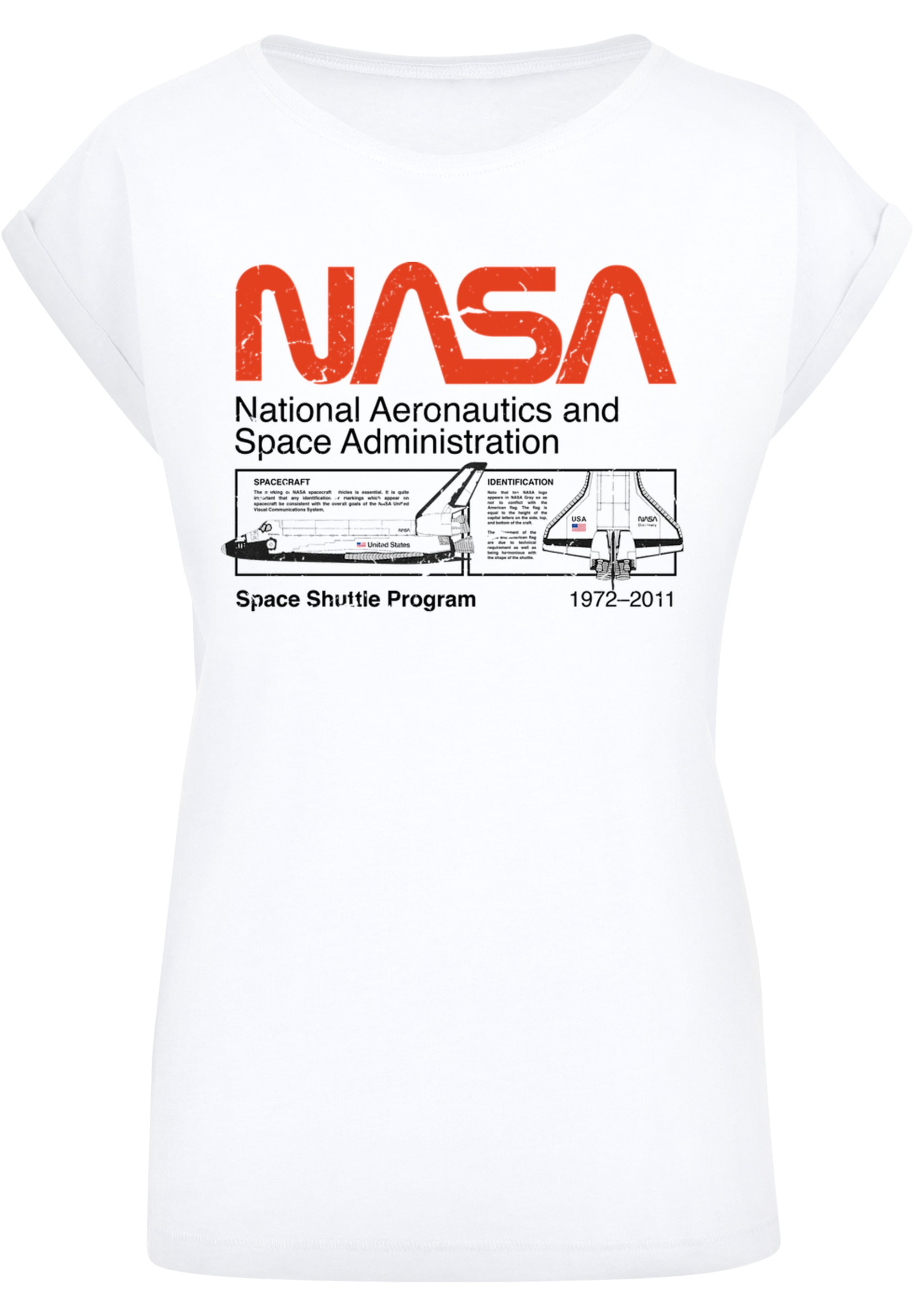F4NT4STIC T-Shirt »NASA Classic Space Shuttle White«, Damen,Premium Merch,Regular-Fit,Kurze Ärmel,Bedruckt