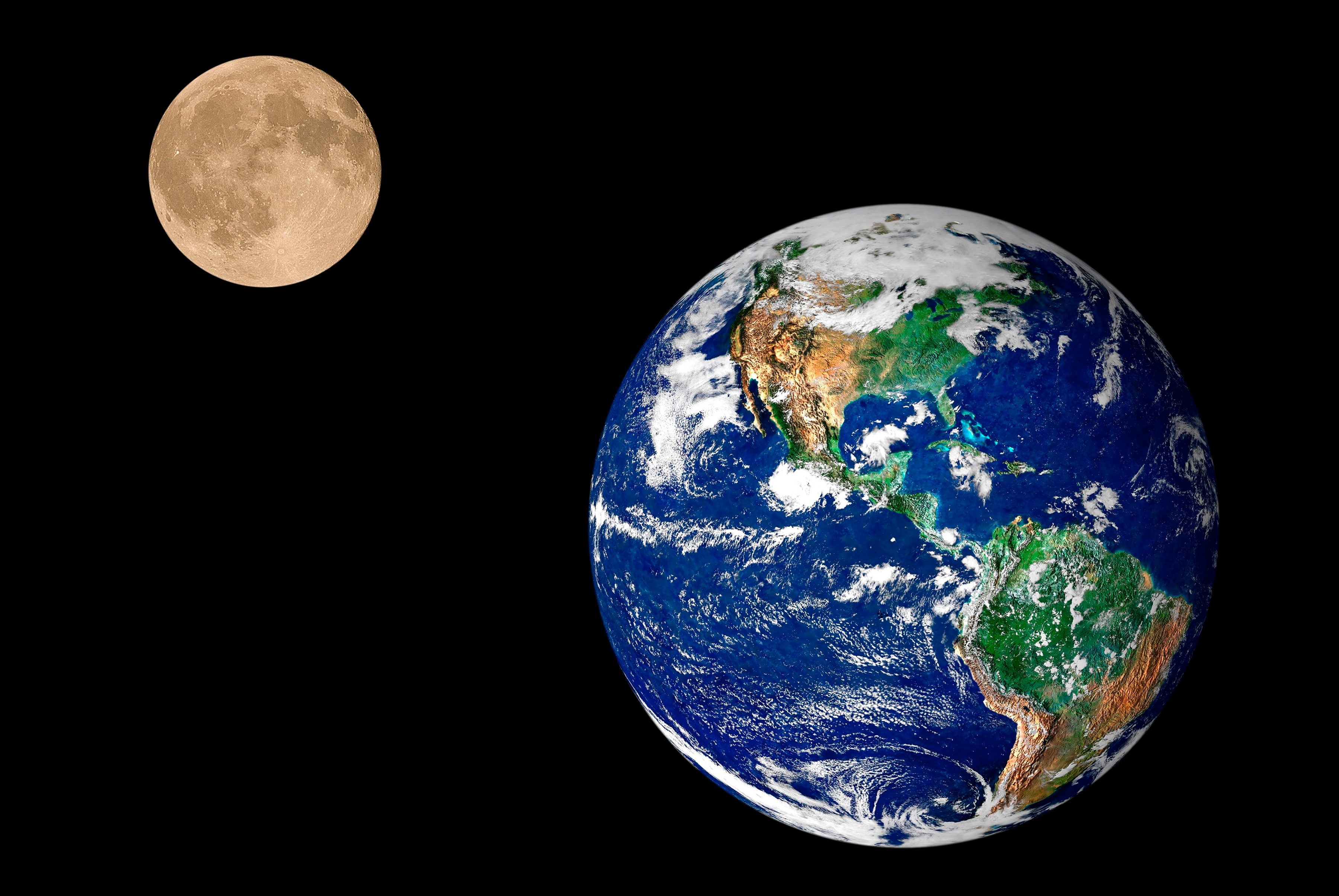 Papermoon Fototapete "Earth and Moon" glatt
