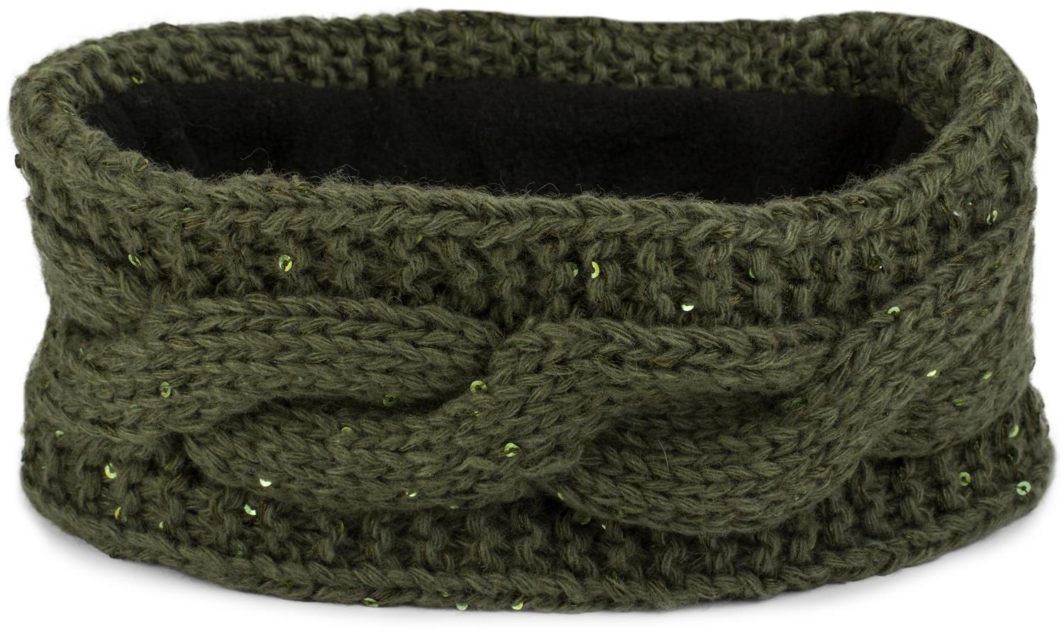 styleBREAKER Stirnband "Grobstrick Stirnband mit Pailletten" 1 Stk.