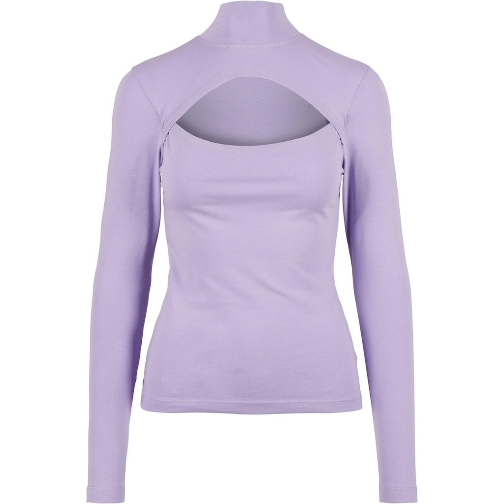 URBAN CLASSICS Langarmshirt »Urban Classics Damen Ladies Cut-Out Turtleneck Longsleeve«, (1 tlg.)