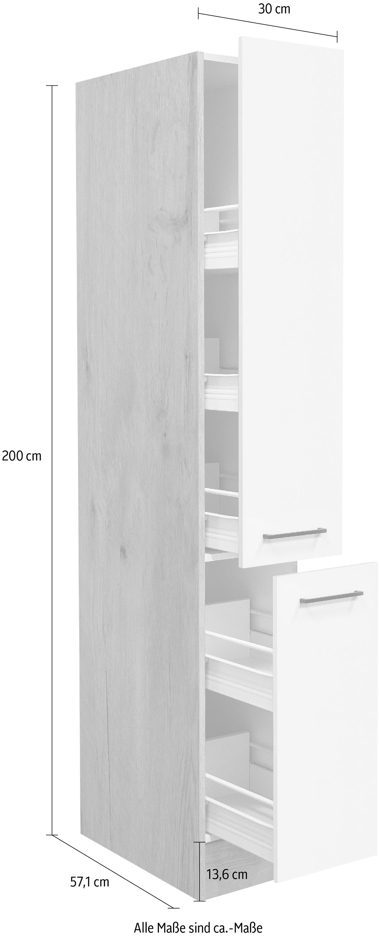 Flex-Well Apothekerschrank »Vintea«, (B x H x T) 30 x 200 x 57 cm, mit 5  Ablagen bestellen | BAUR