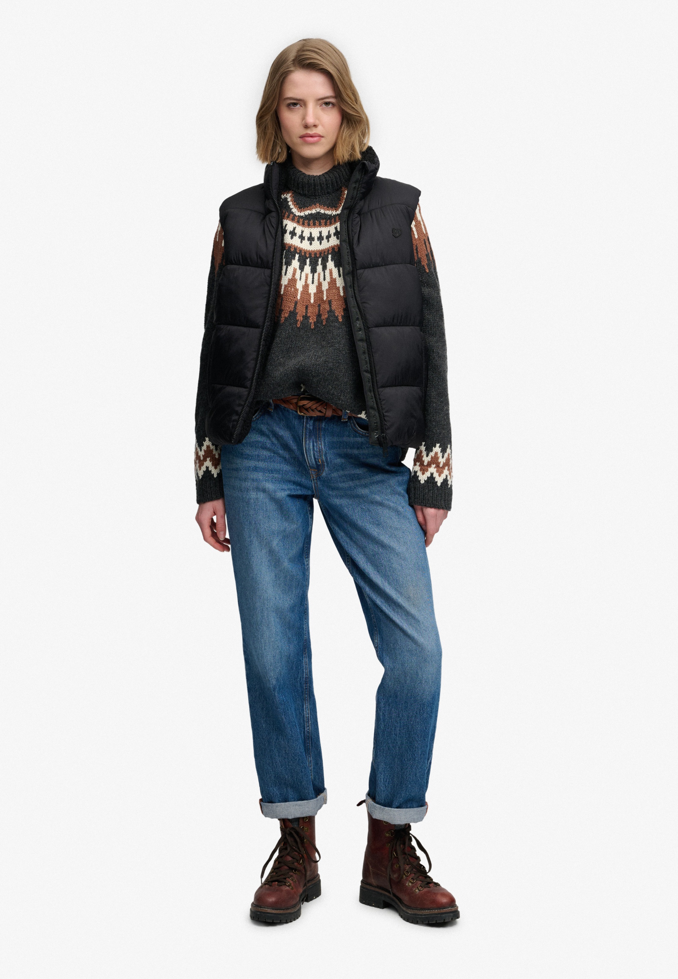 Superdry Steppweste »BORG LINED GILET« Kunstfaser, regular fit