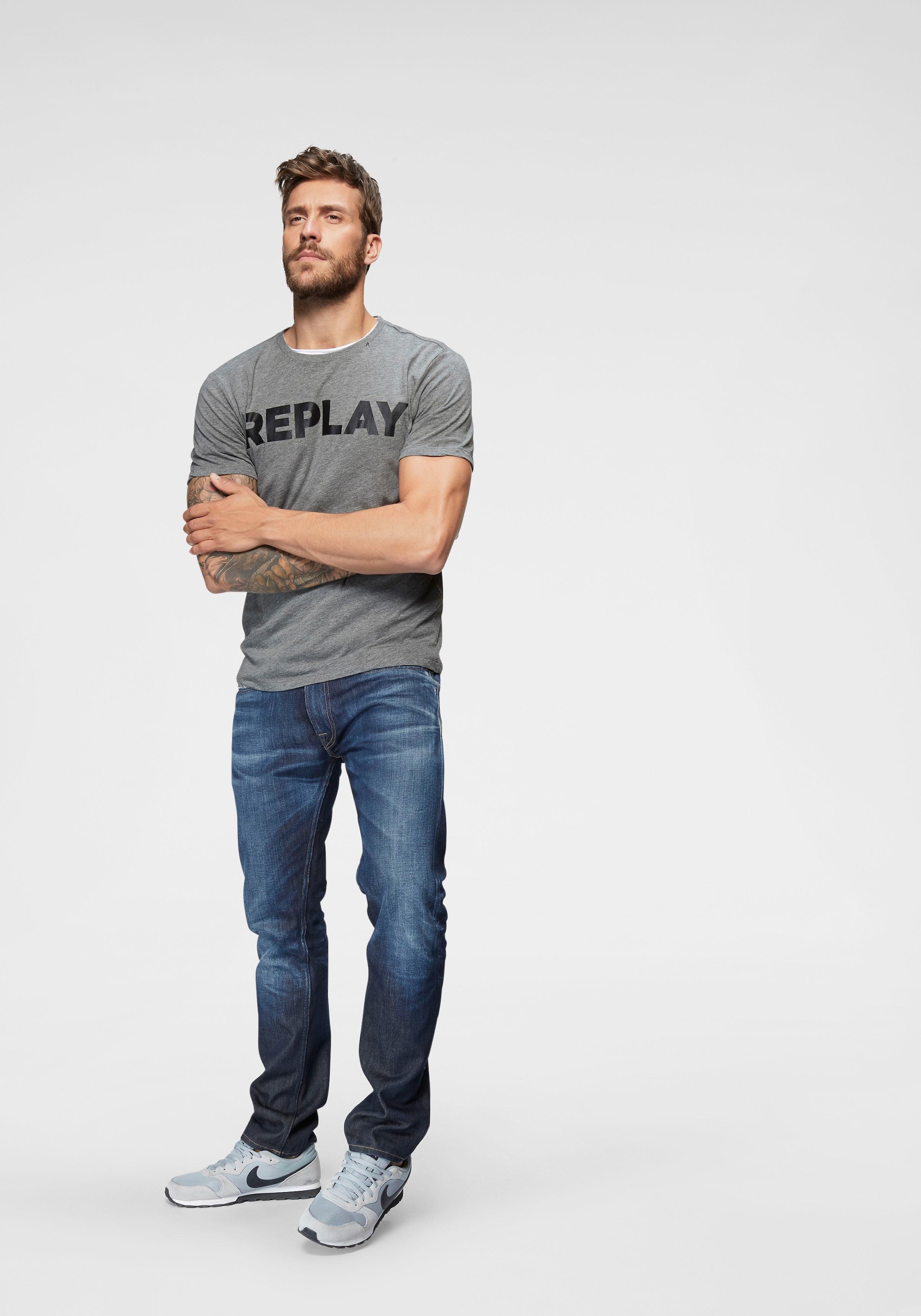Replay T-Shirt, offene Kanten