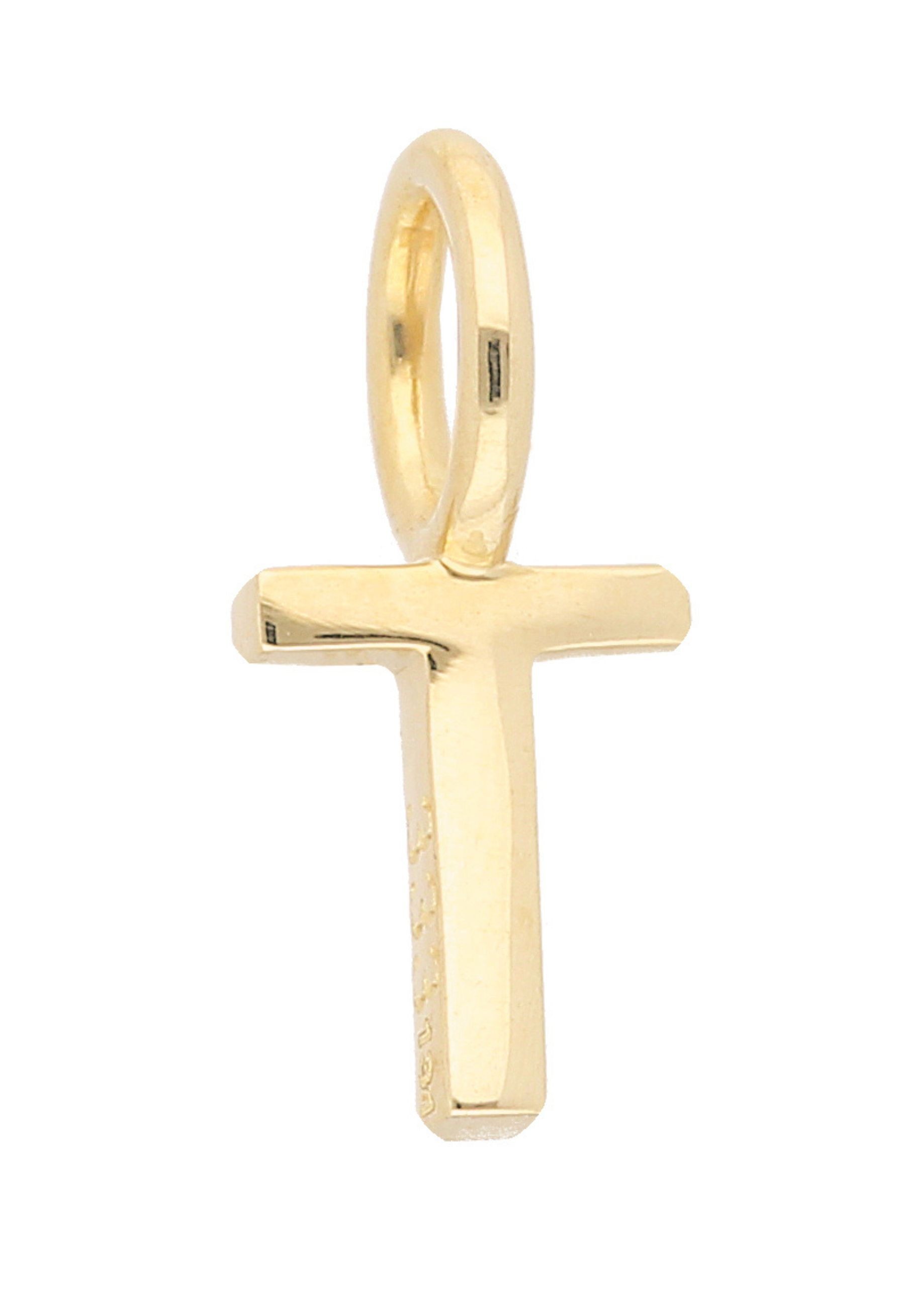 Buchstabenanhänger ADELIA´S "Damen & Herren 333 Gold Buchstabenanhänger T", gold, Schmuckanhänger, Damen, Gelbgold 333 Gold, Gelbgold 333, Gold, für Damen & Herren