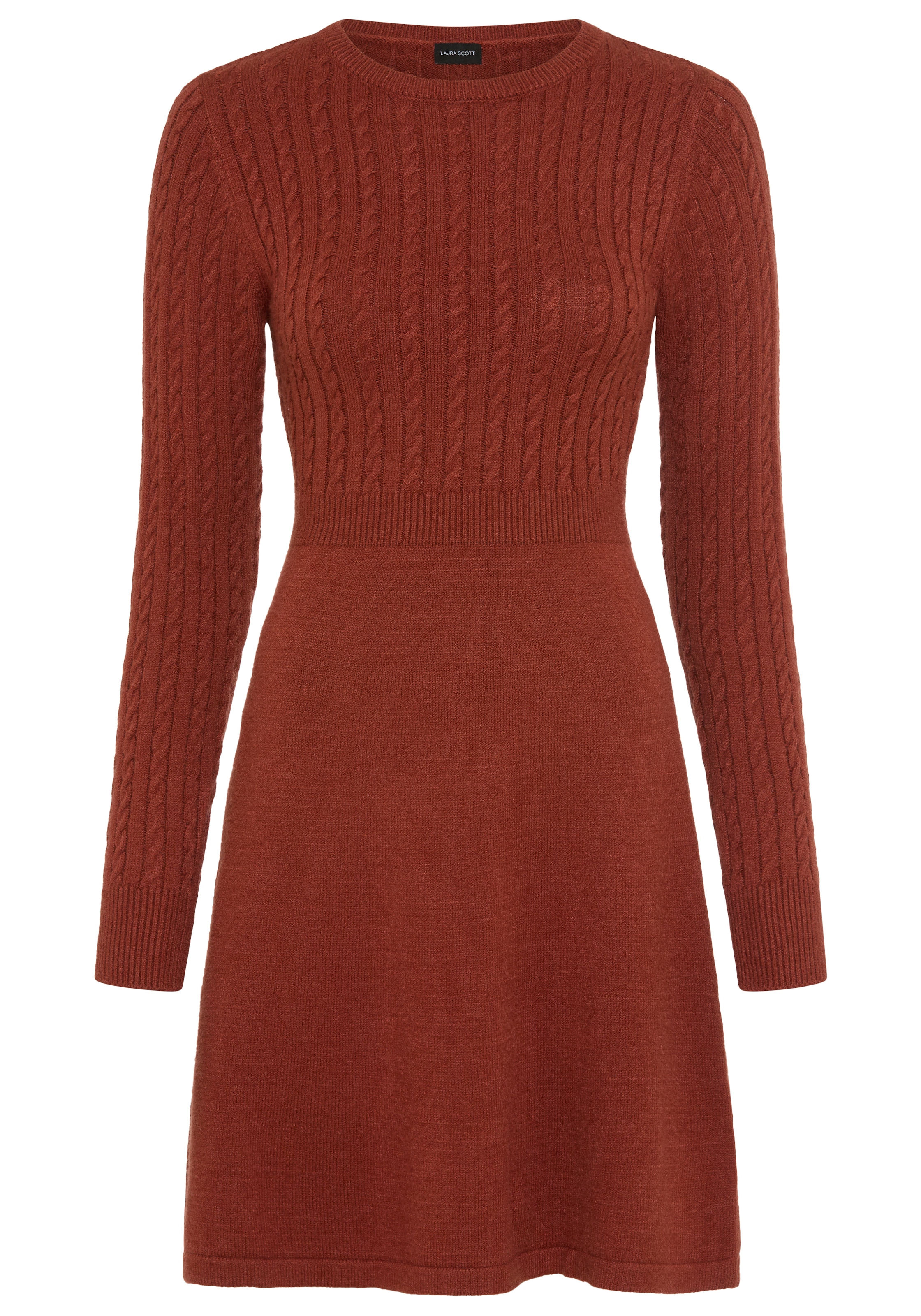 Laura Scott Strickkleid »aus Viskosemischung« mit Zopfstrick-Muster