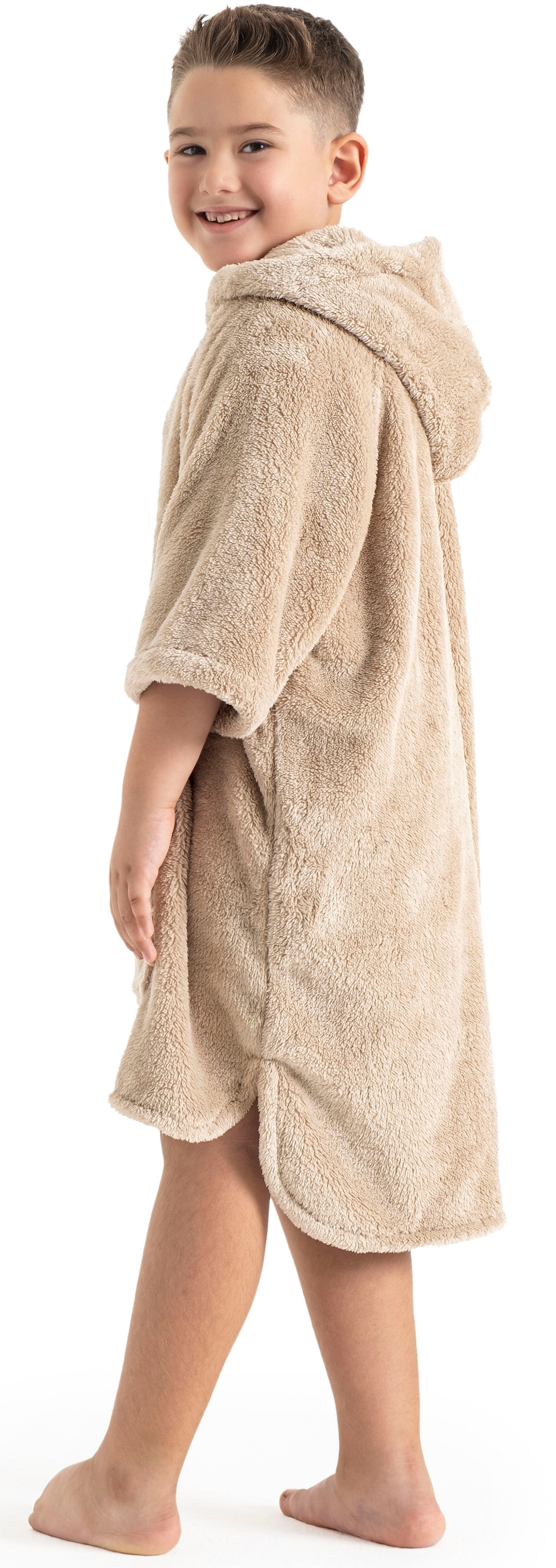 my home Badeponcho »Lillou, für Kinder, ideal für Urlaub oder im Schwimmbad«, (1 St.), weich und kuschelig, Fleece, plüsch, Surfponcho