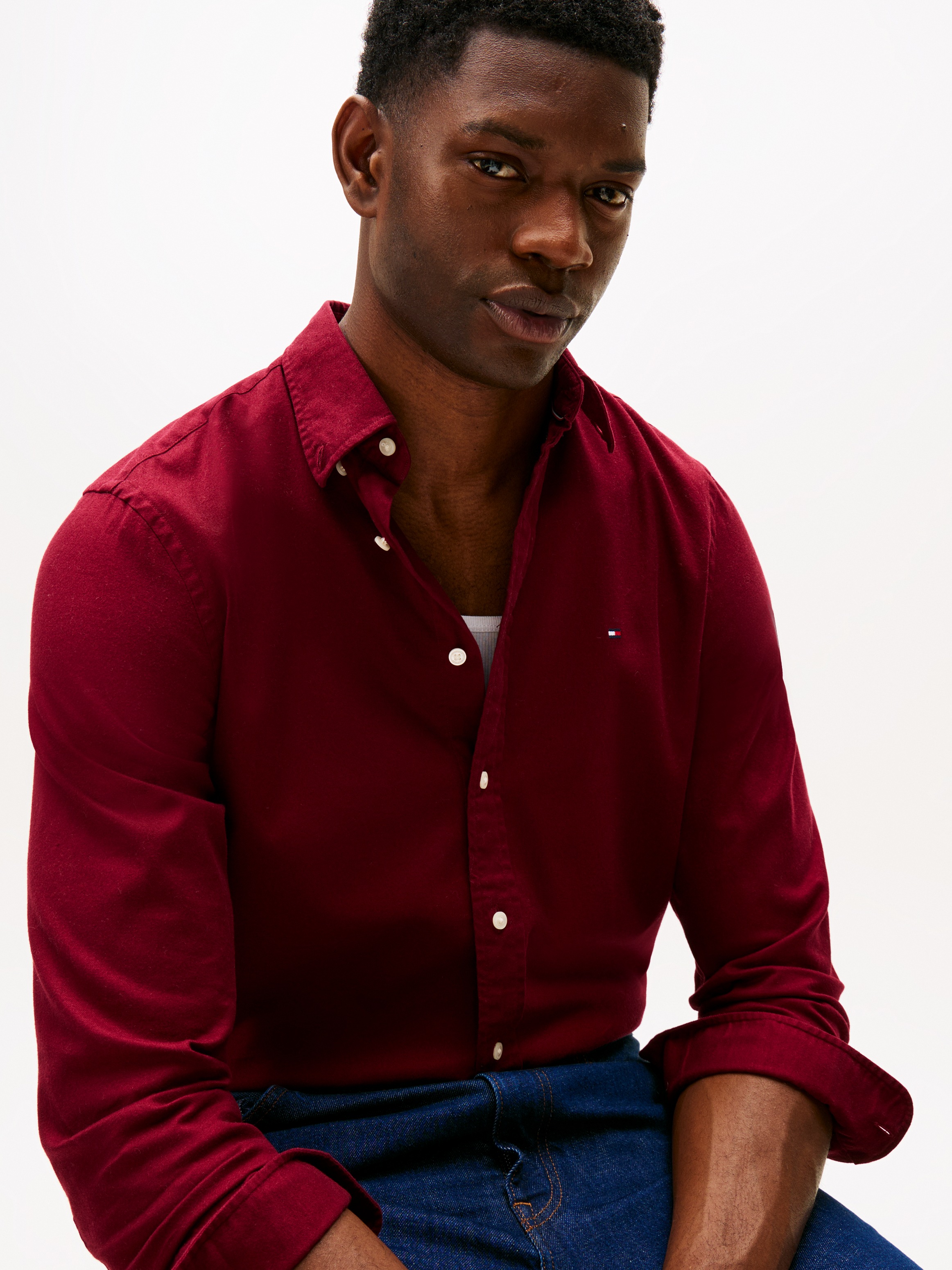 Tommy Hilfiger Langarmhemd "FLEX FLANNEL SOLID SHIRT", Regular fit günstig online kaufen