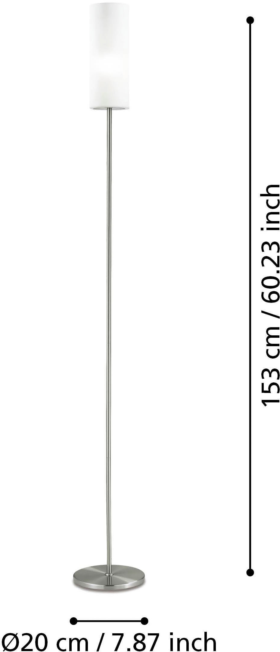 EGLO Stehlampe »Troy 3 Stehlampe, Stahl, Glas satiniert weiß, E27, inkl. Trittschalter« E27 1 Stk.