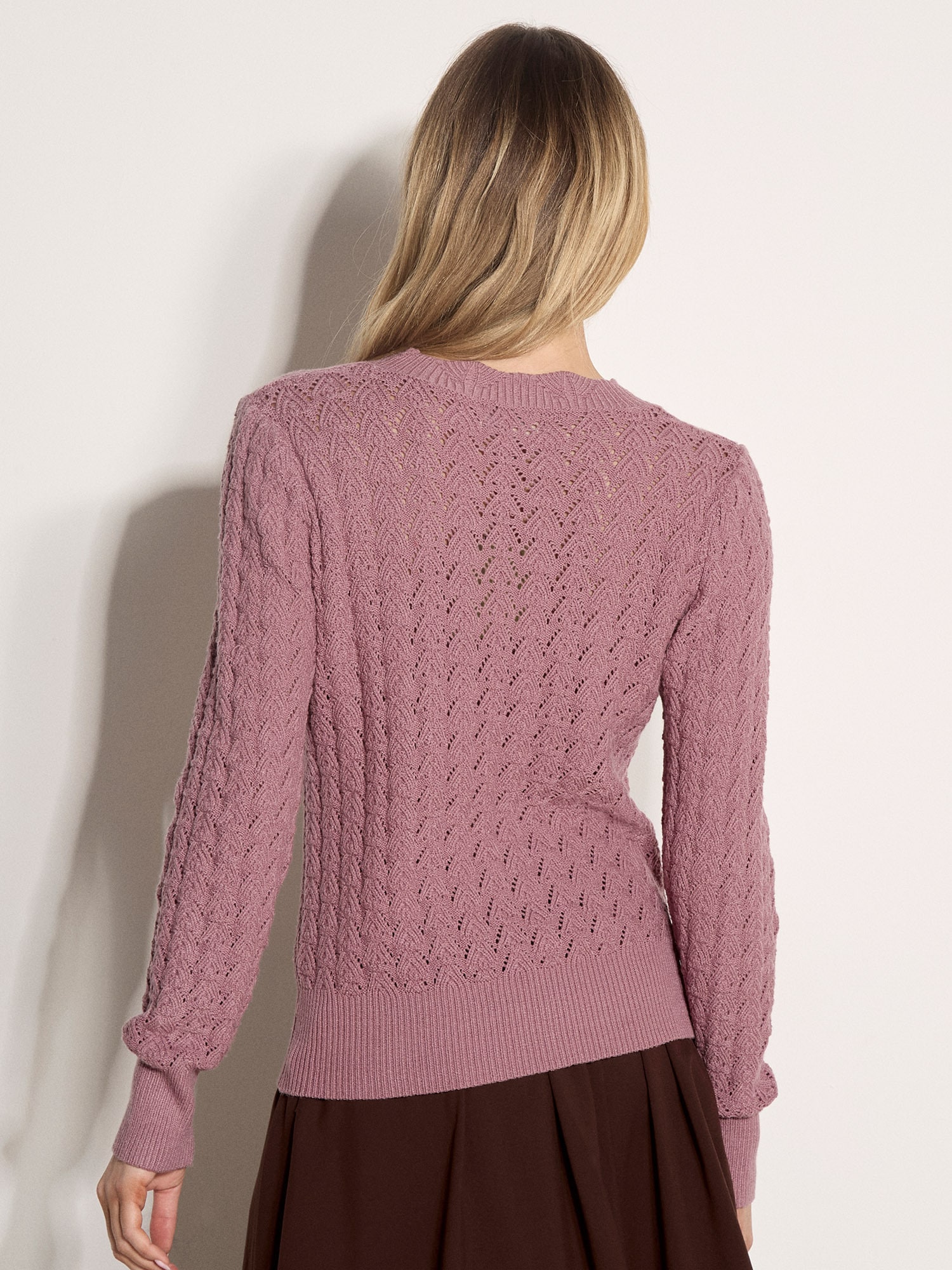 Apricot Strickpullover »Pointellestrick mit Wellenkante« mit Häkelverzierung