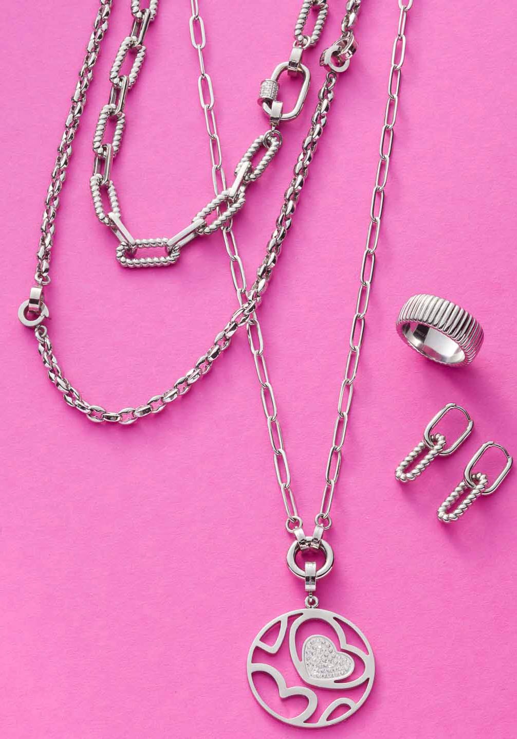 LEONARDO Charm-Kette »Halskette Romea Clip&Mix, 023272, 023273«