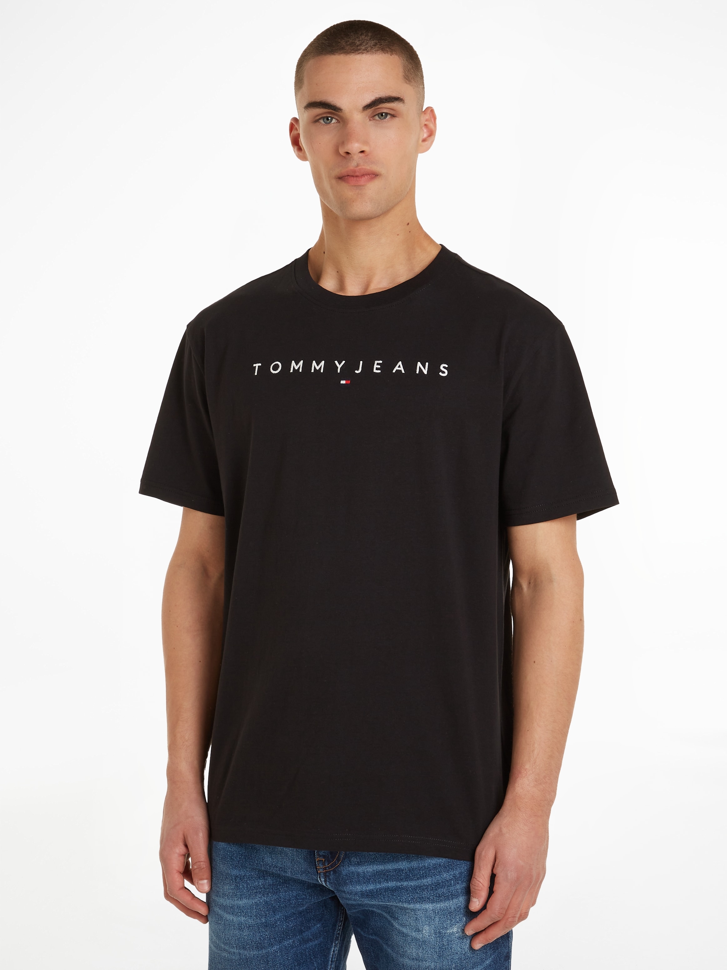 Tommy Jeans T-Shirt "TJM REG LINEAR LOGO TEE EXT", mit Markenlabel günstig online kaufen