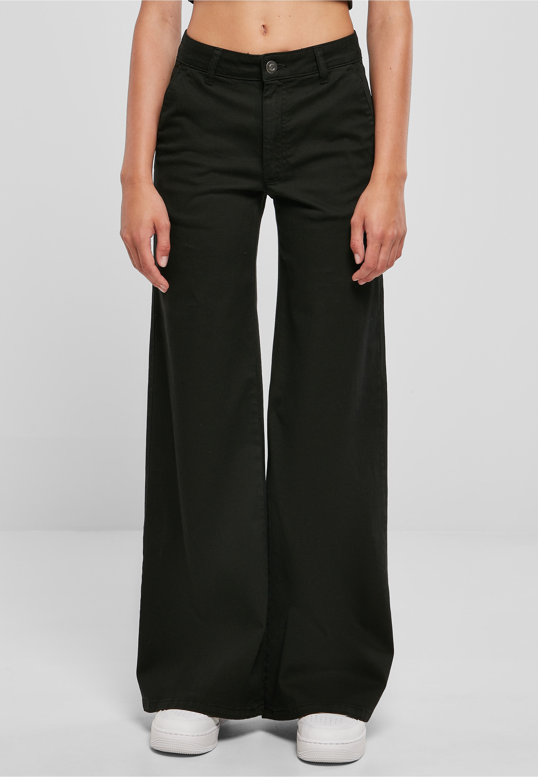 URBAN CLASSICS Chinos »Urban Classics Damen Ladies High Waist Wide Leg Chino Pants«
